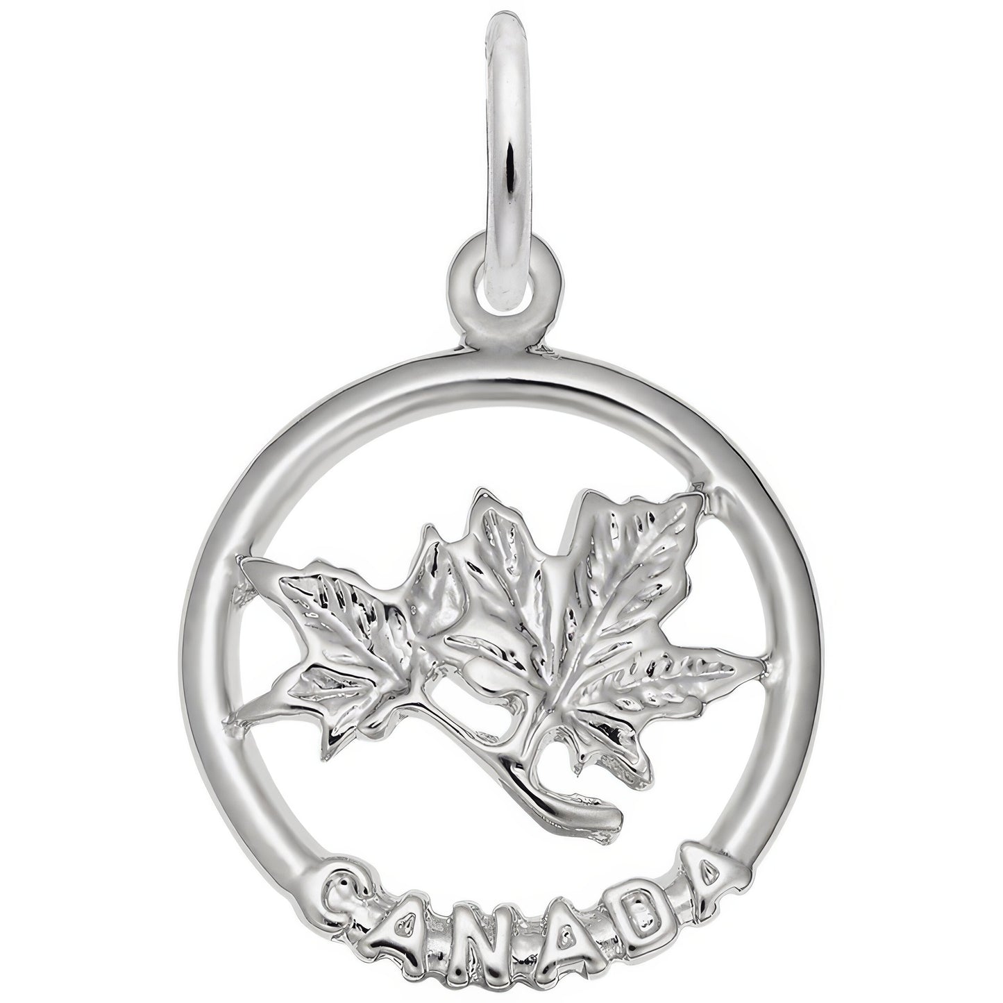 Canada Maple Leaf Ring Charm - Metal - Gold-Plated Sterling Silver