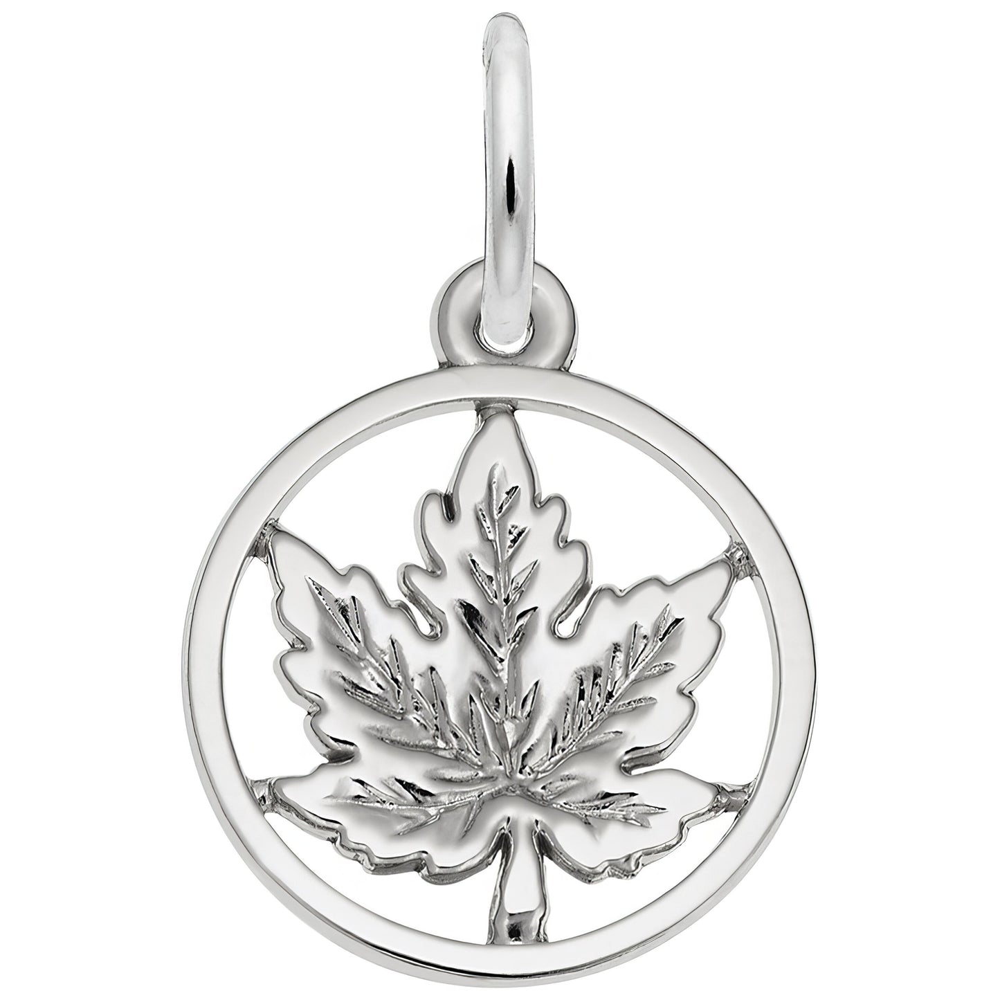Sterling Silver Maple Leaf Charm - 13mm x 13mm