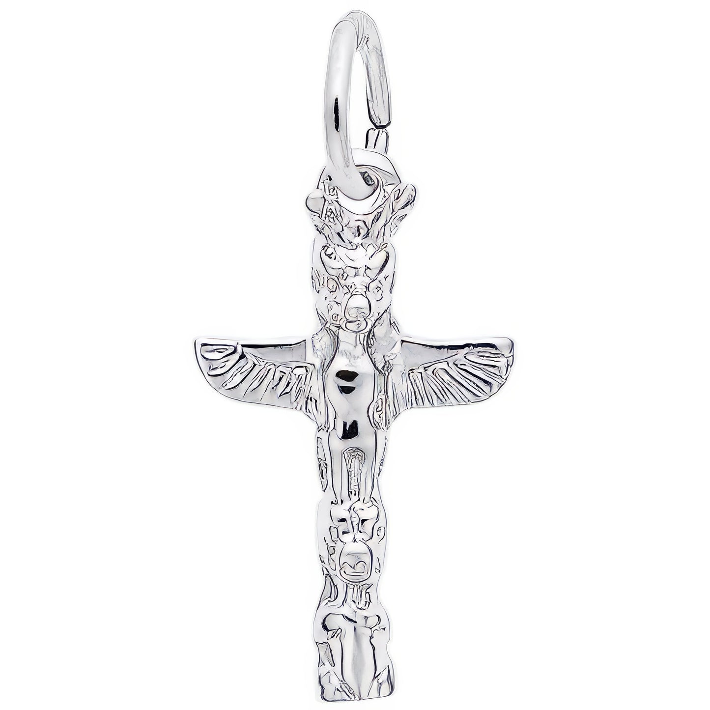 Sterling Silver Totem Pole Charm - 20mm x 12mm