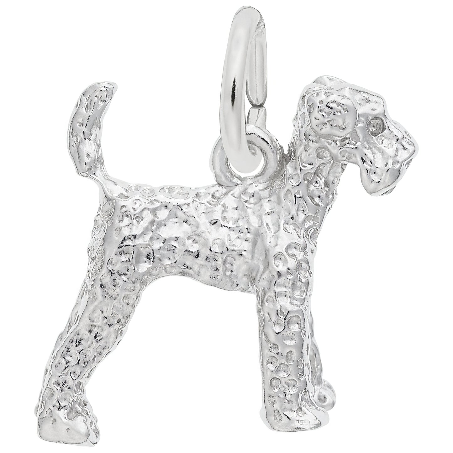 Airedale Dog Charm - Metal - Sterling Silver