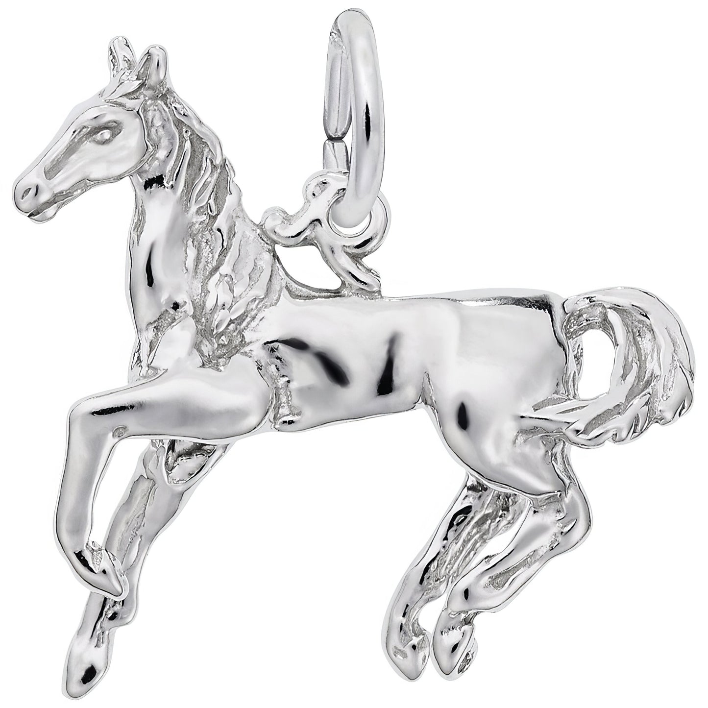 Galloping Horse Charm - Metal - Sterling Silver