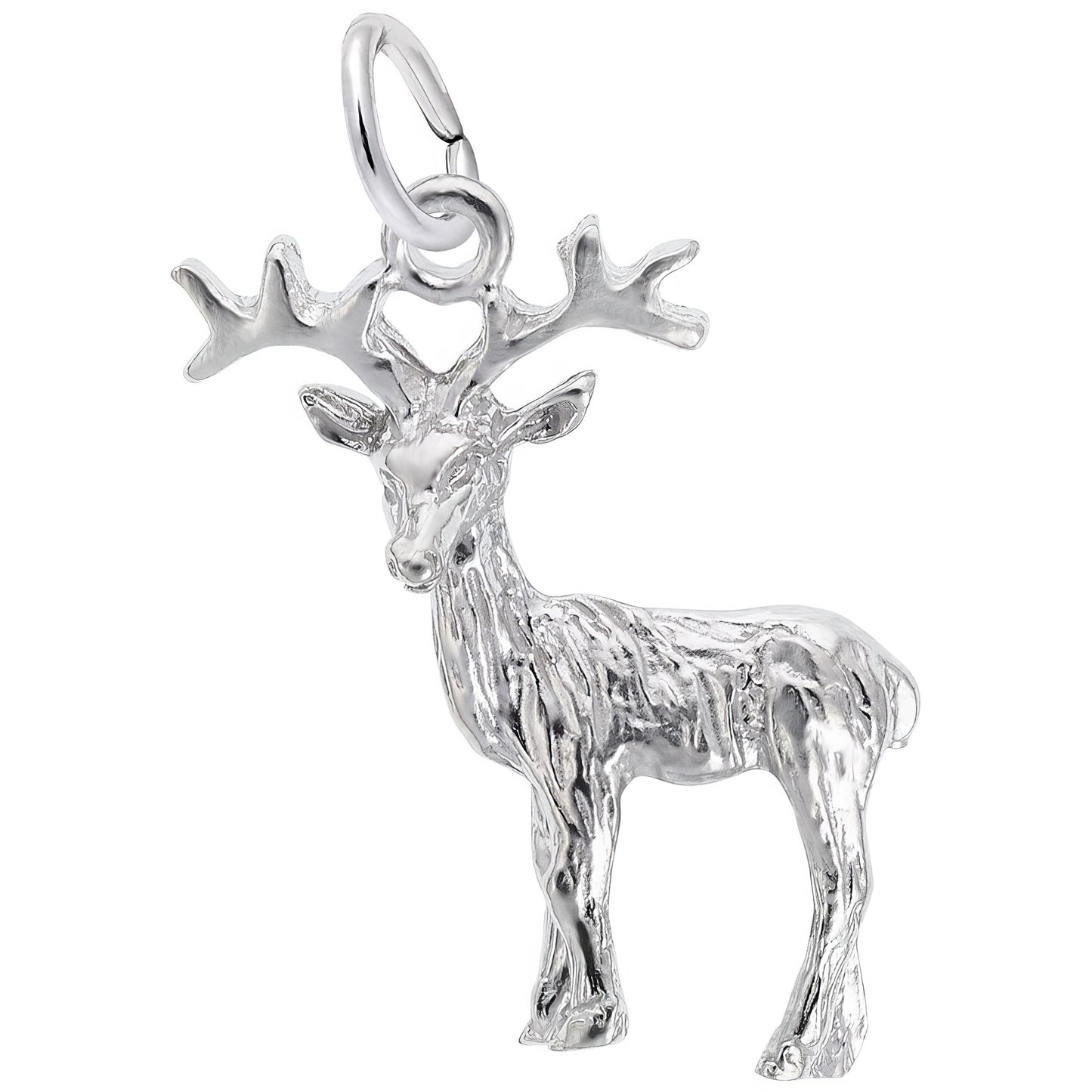 Sterling Silver Reindeer Charm - 19mm x 13mm