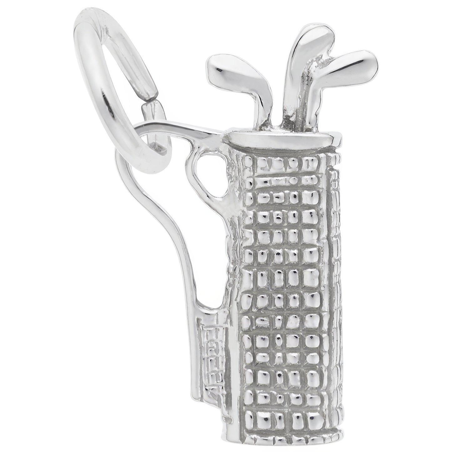 Plaid Golf Bag Charm - Metal - Sterling Silver