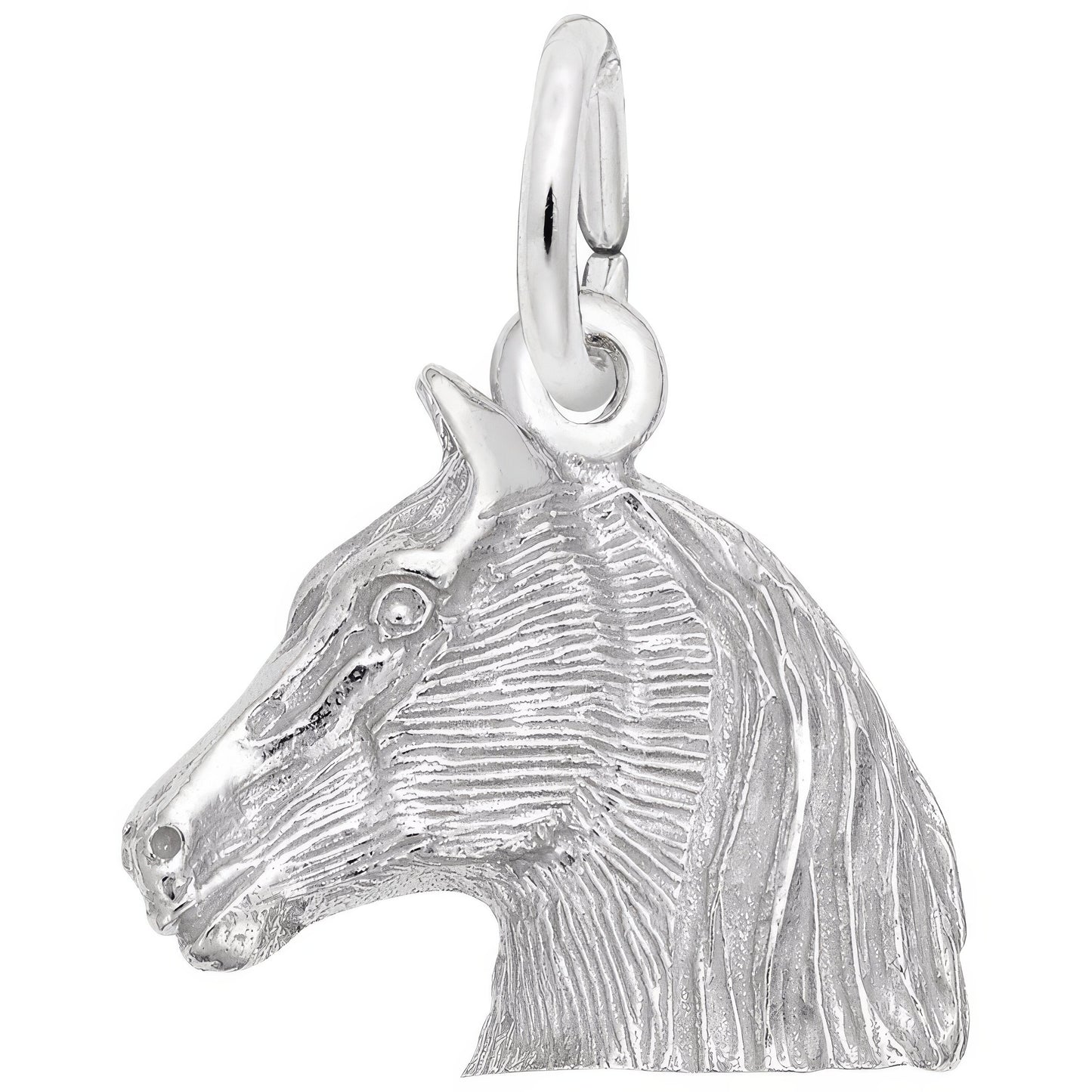 Horse Head Charm - Metal - Sterling Silver