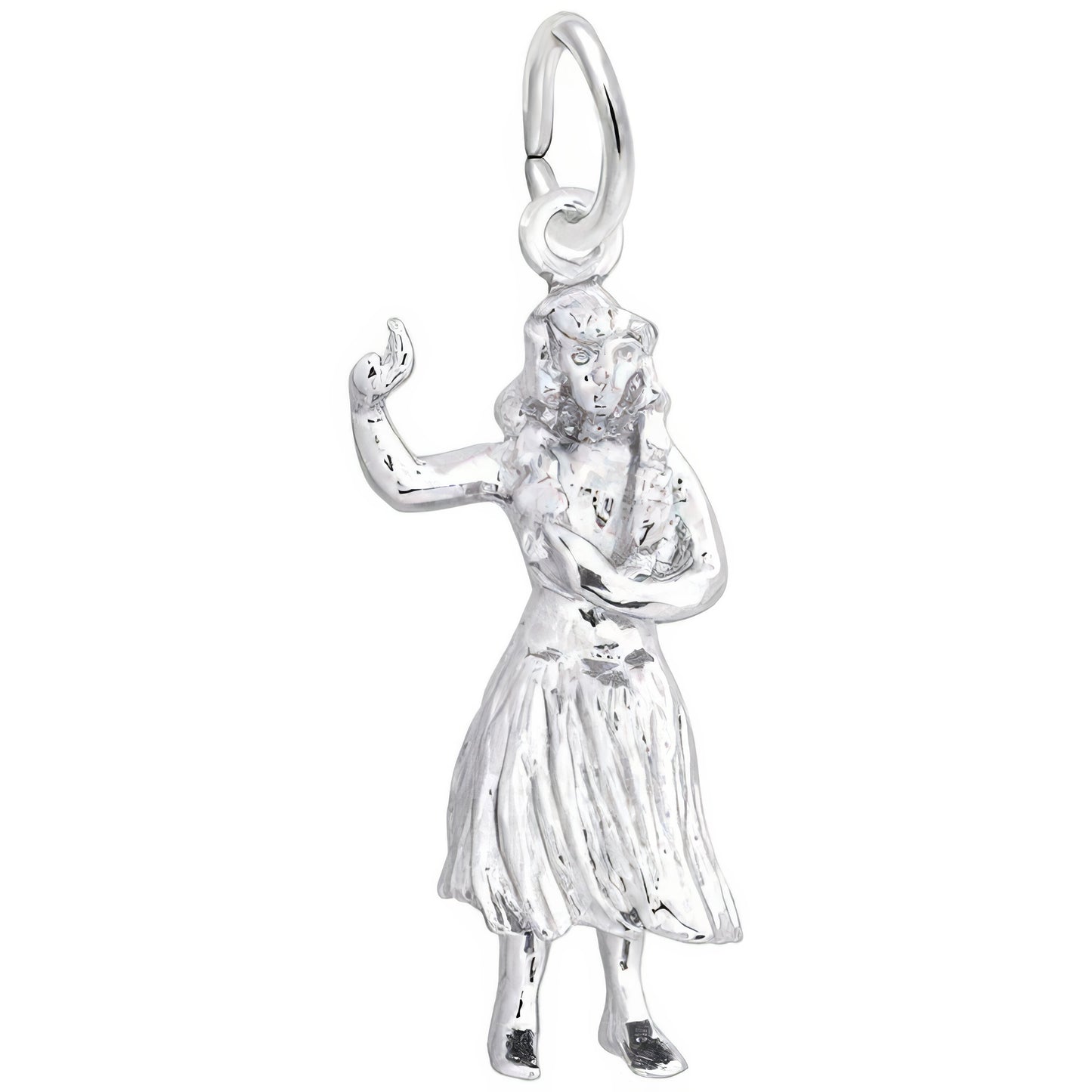Hula Dancer Charm, Sterling Silver