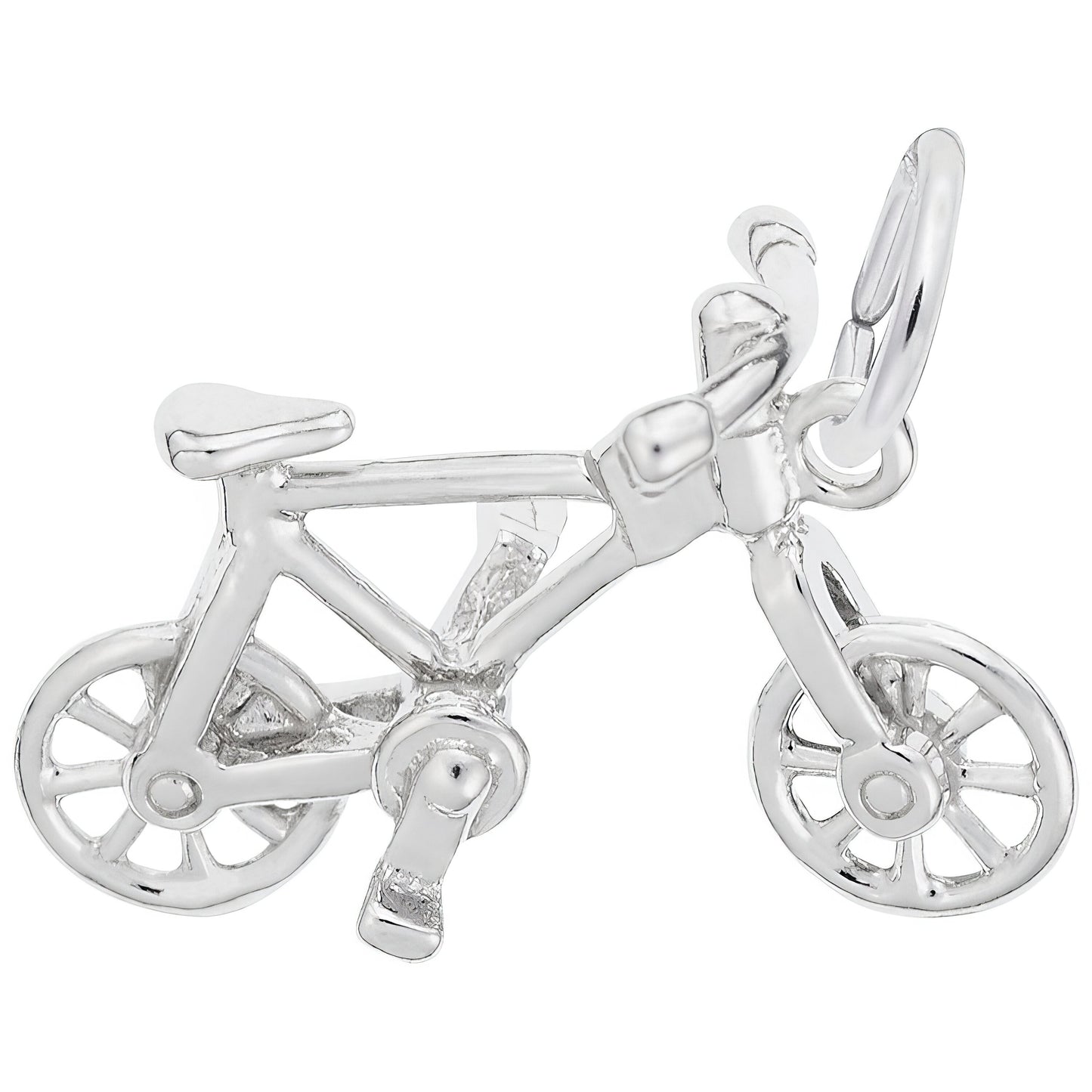Detailed Bicycle Charm - Metal - Sterling Silver