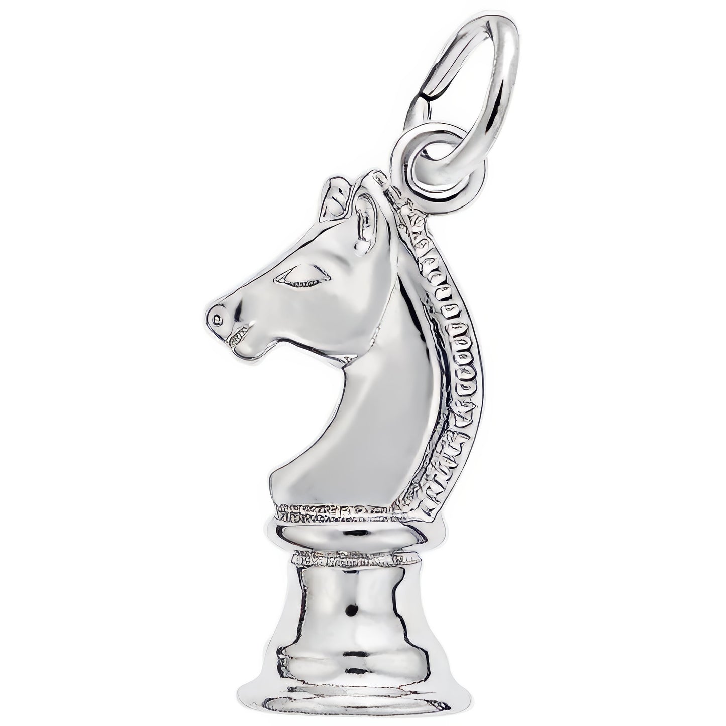 Chess Knight Charm - Metal - Sterling Silver
