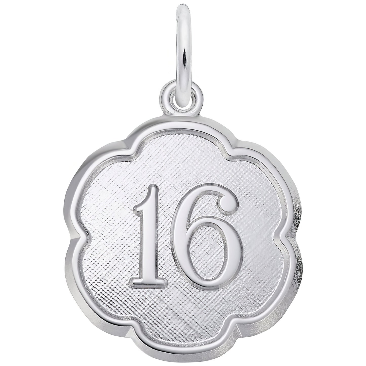 Number Sixteen Charm - Metal - Sterling Silver
