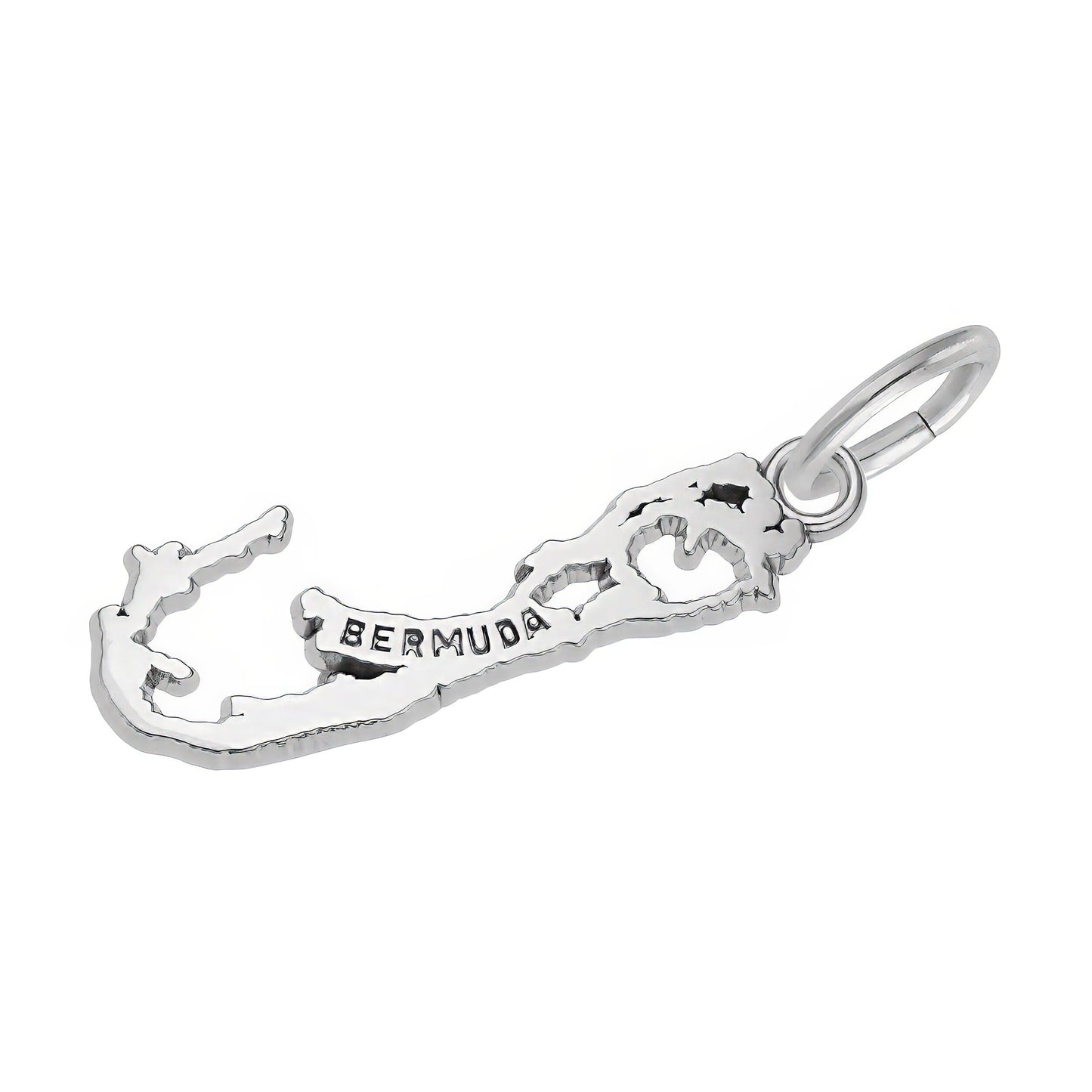 Bermuda Map Charm - Metal - Sterling Silver