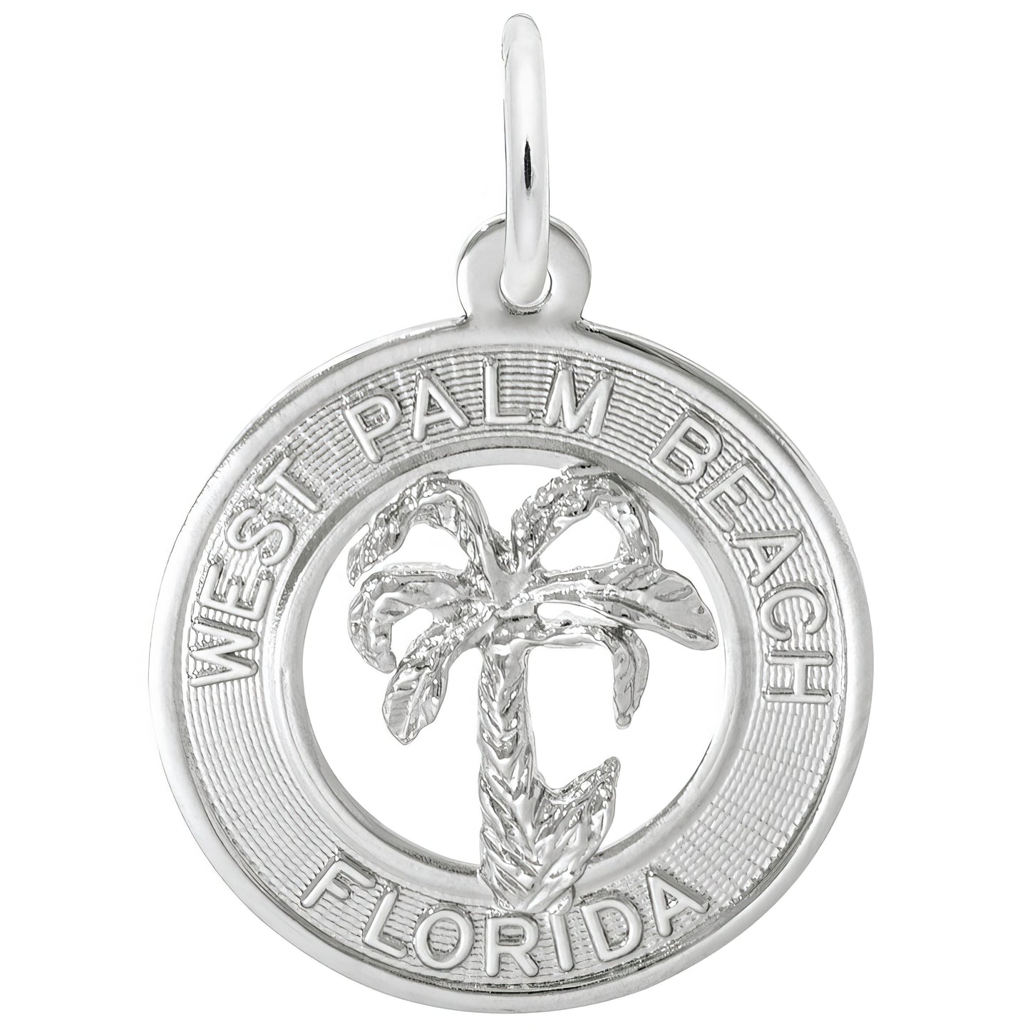 Sterling Silver West Palm Beach Florida Charm - 19mm x 19mm
