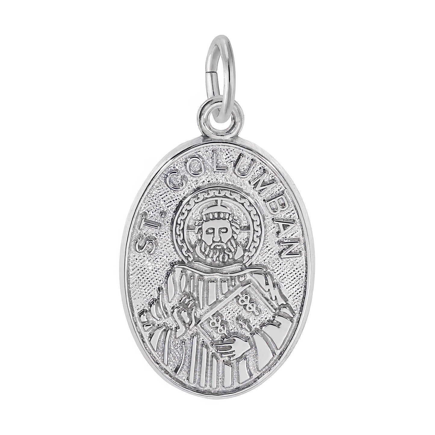 Sterling Silver St. Columban Charm - 19mm x 13mm