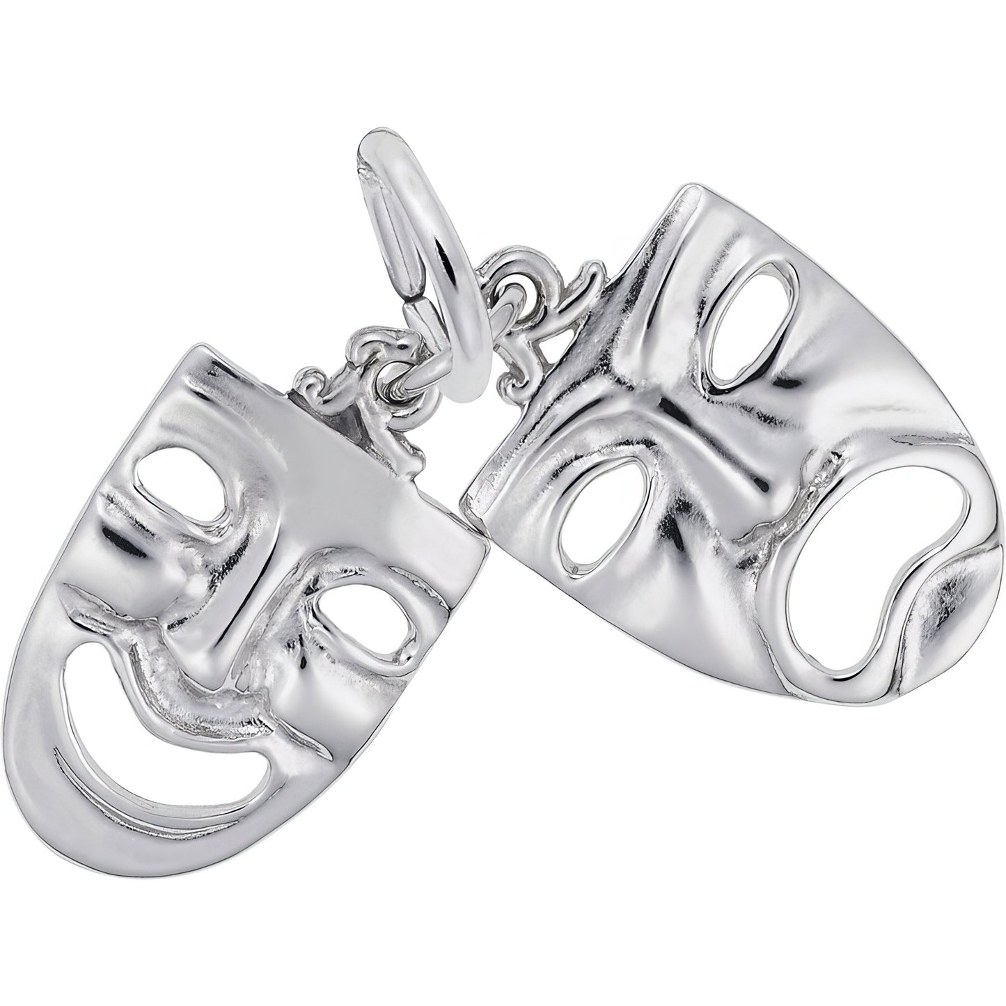Theatre Masks Charm - Metal - Sterling Silver