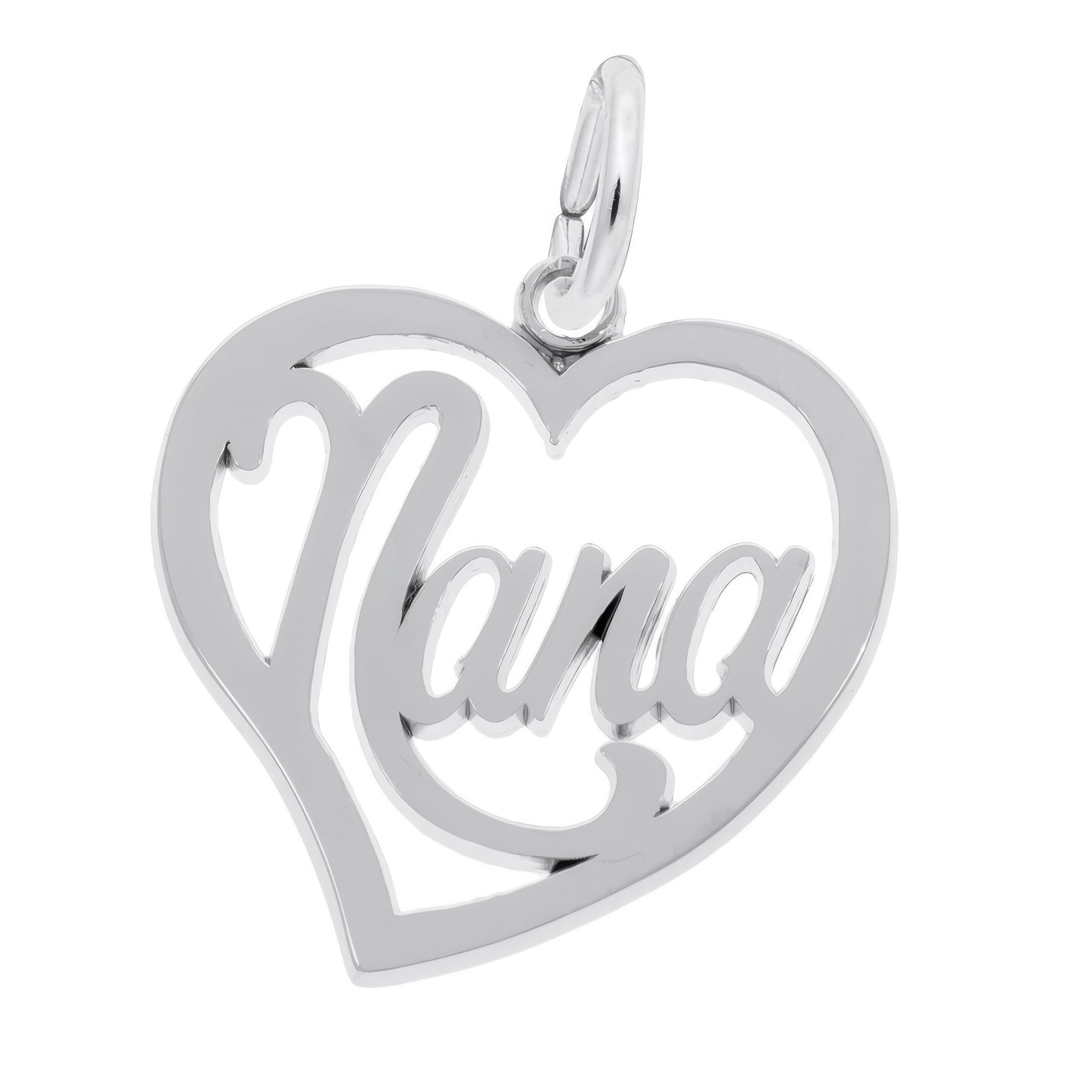 Baxley Jewelry Nana Heart Charm | Sterling Silver | Charms