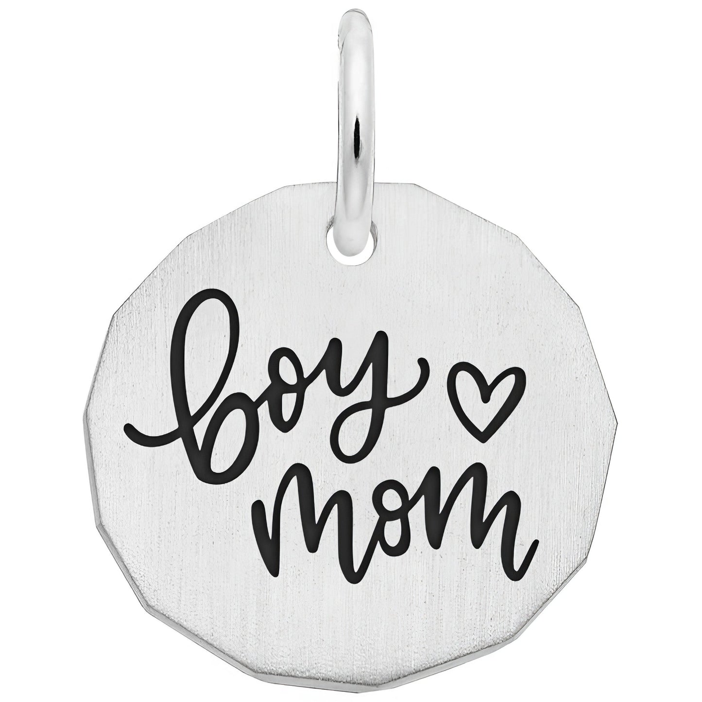Boy Mom Charm, Sterling Silver