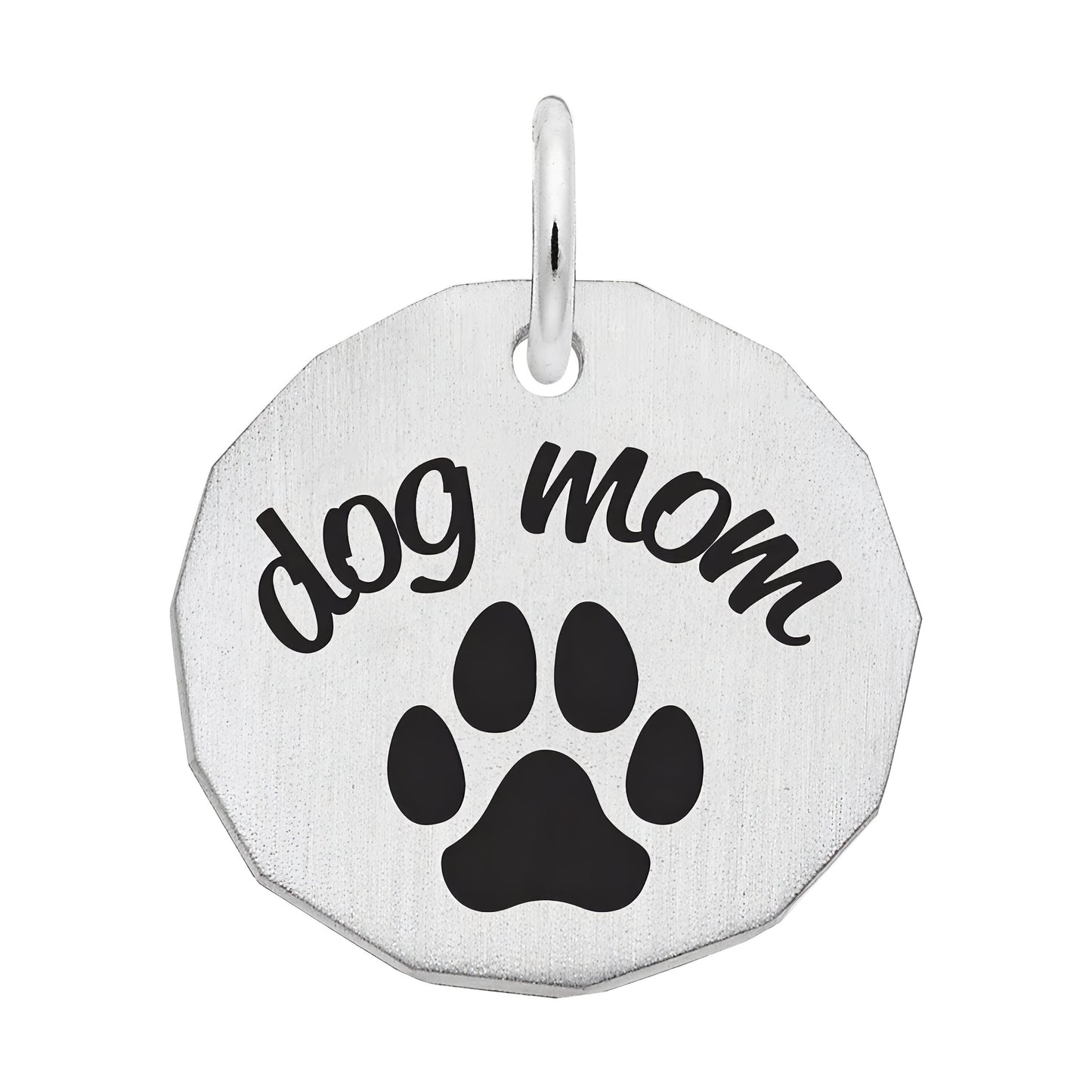 Dog Mom Charm, Sterling Silver