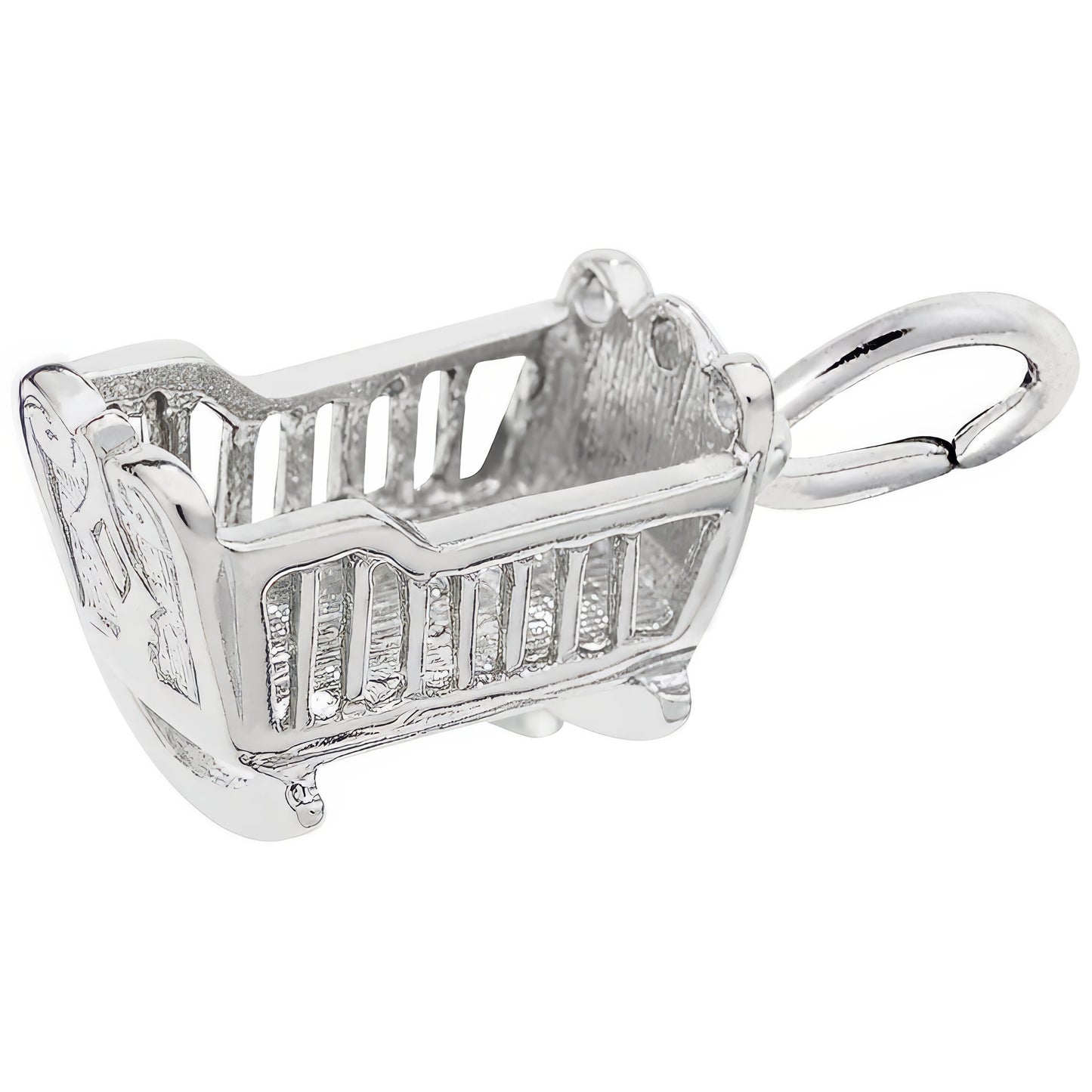 Baby Cradle Charm - Metal - Sterling Silver