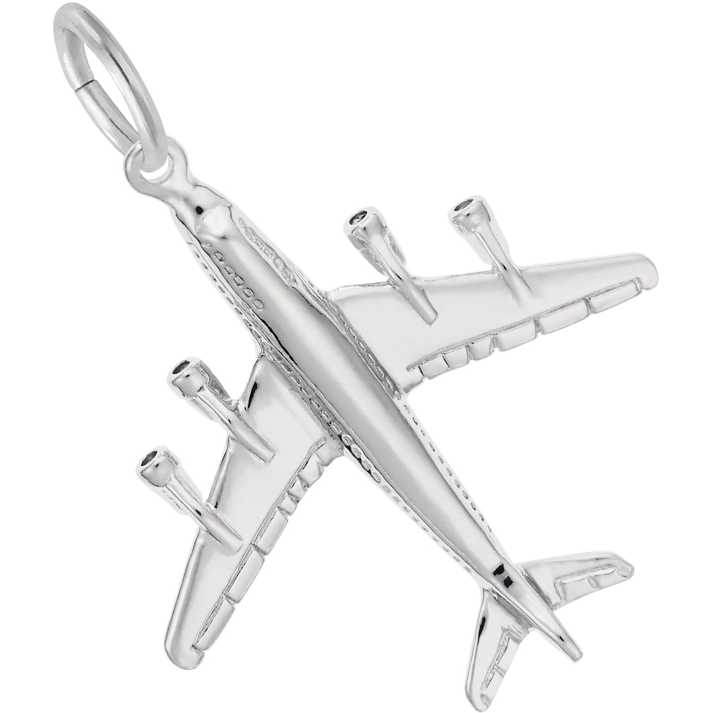 747 Jumbo Jet Charm - Metal - Sterling Silver