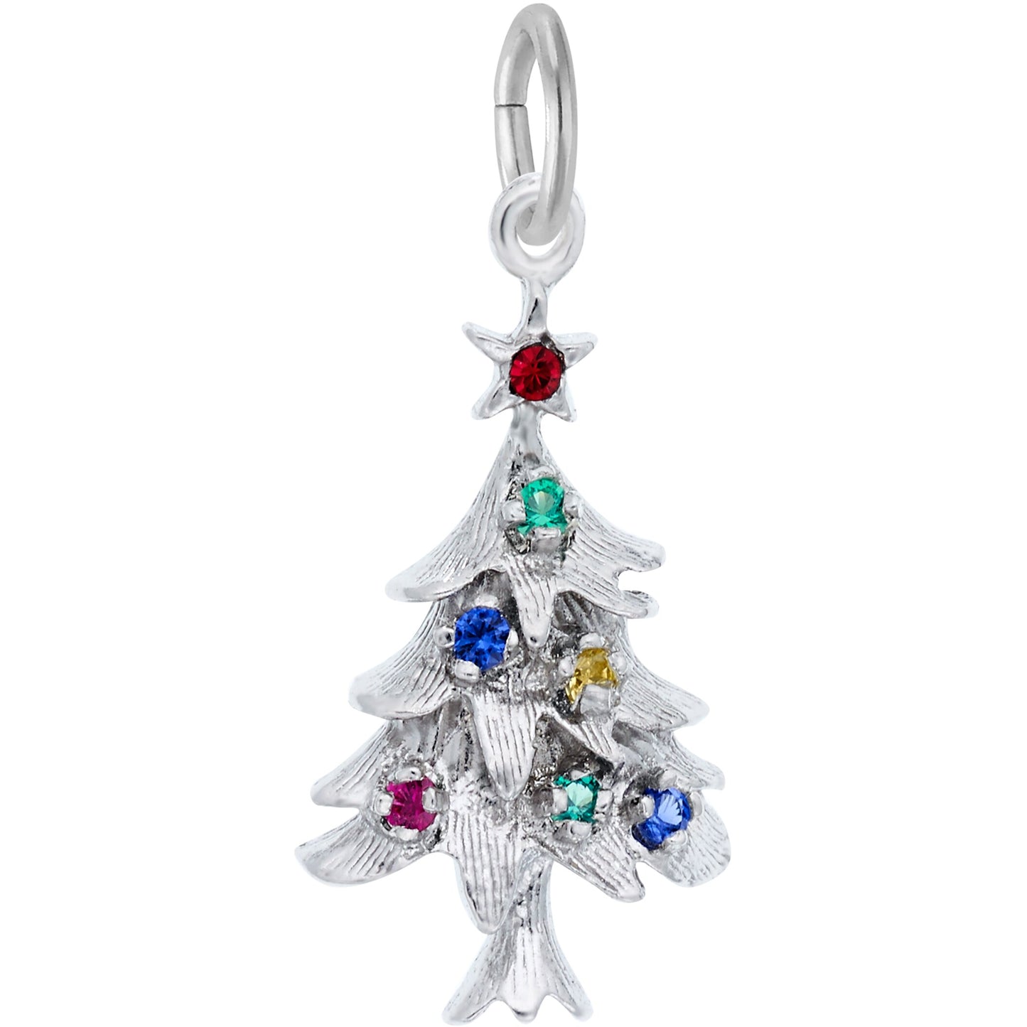 Sterling Silver Christmas Tree Charm - 21mm x 14mm