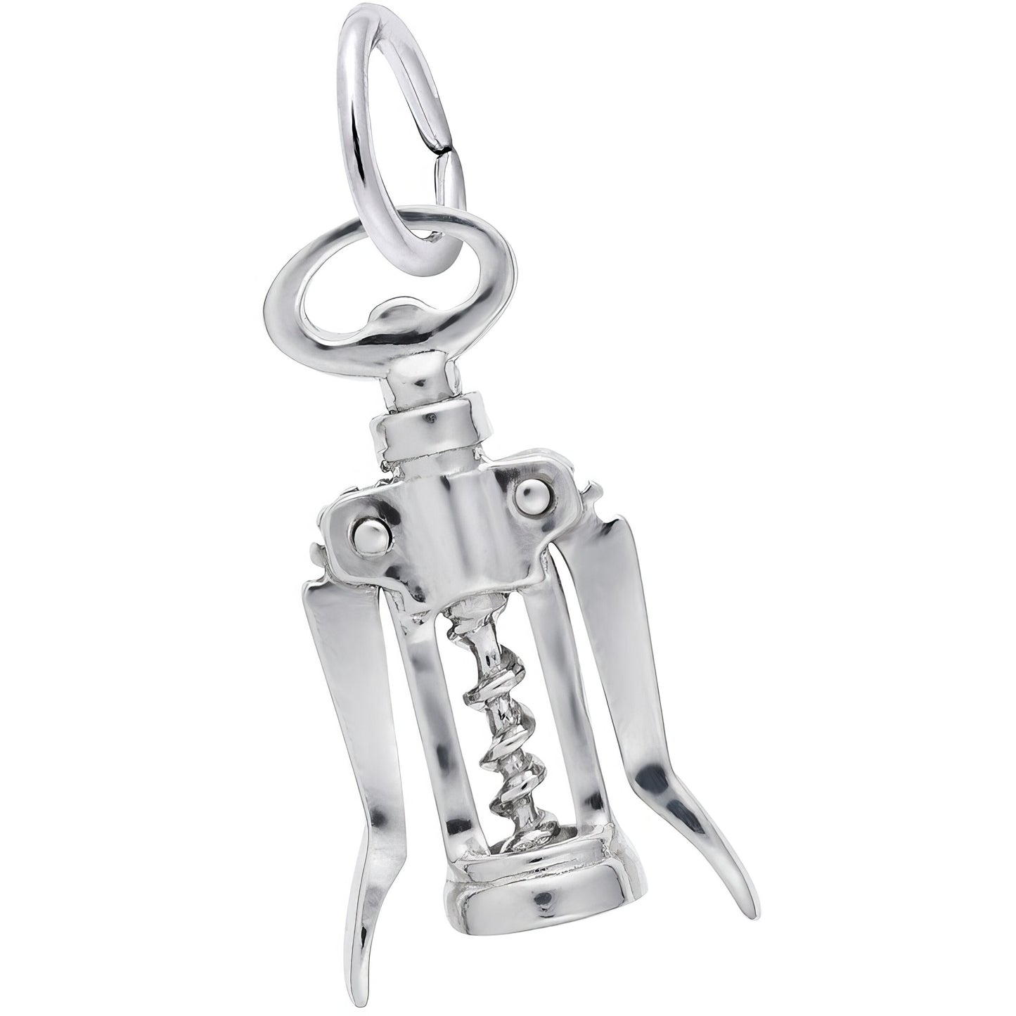 Corkscrew Charm - Metal - Sterling Silver
