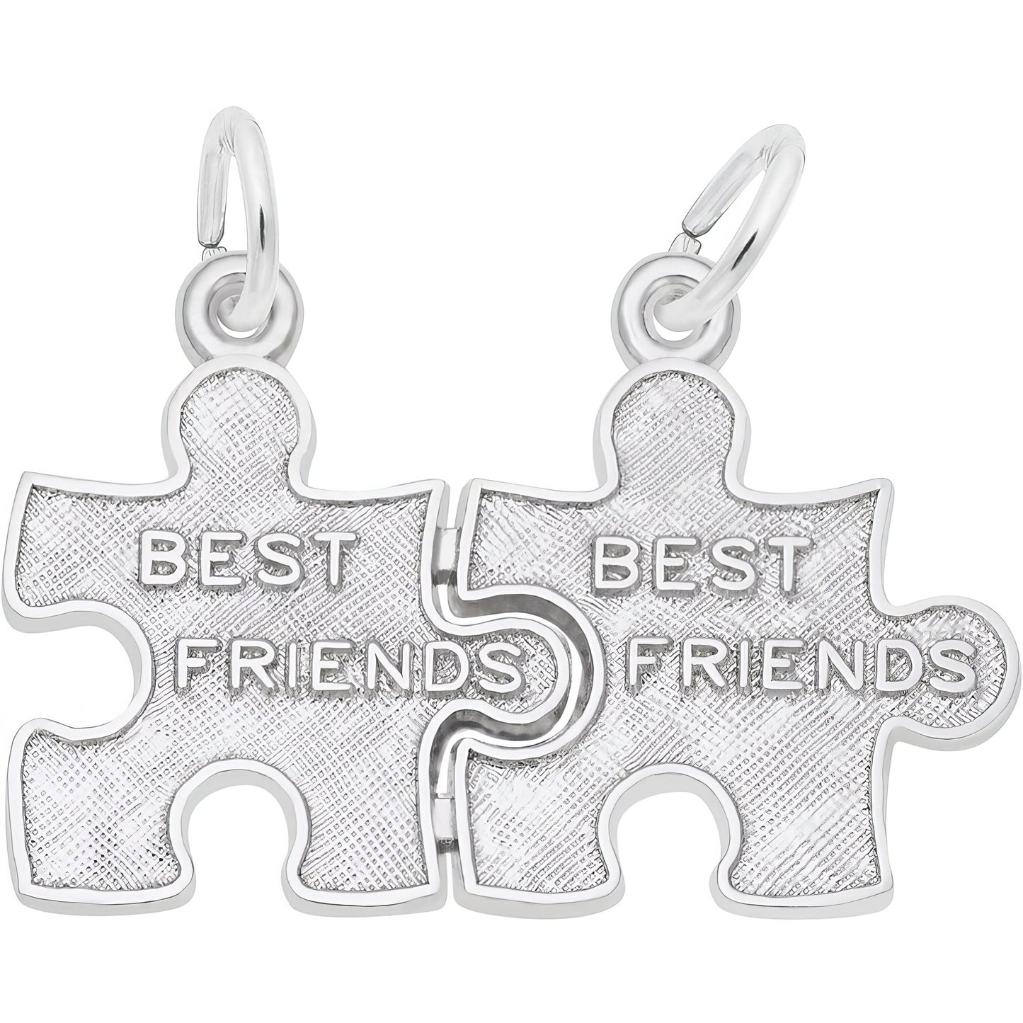 Best Friend Puzzle Pieces Charm - Metal - Sterling Silver