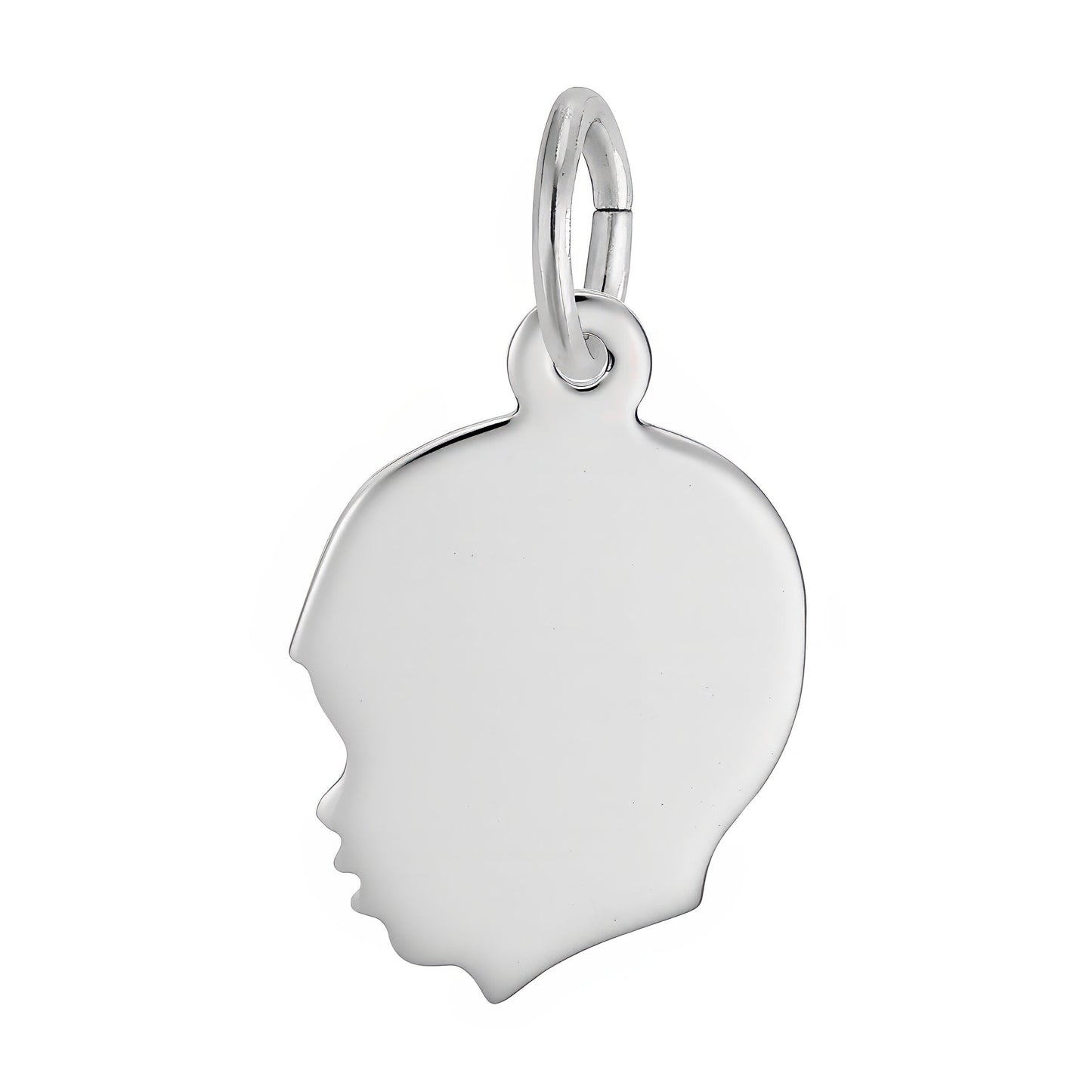 Sterling Silver Boys Head Charm - 14mm x 13mm