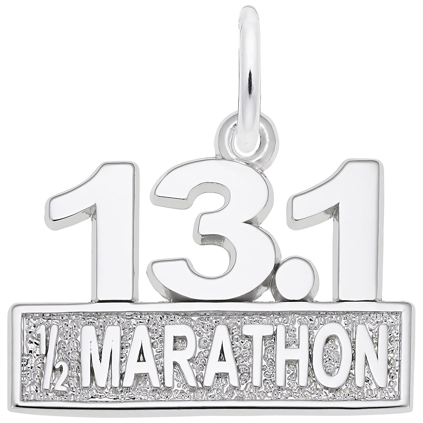 Half Marathon Charm - Metal - Sterling Silver