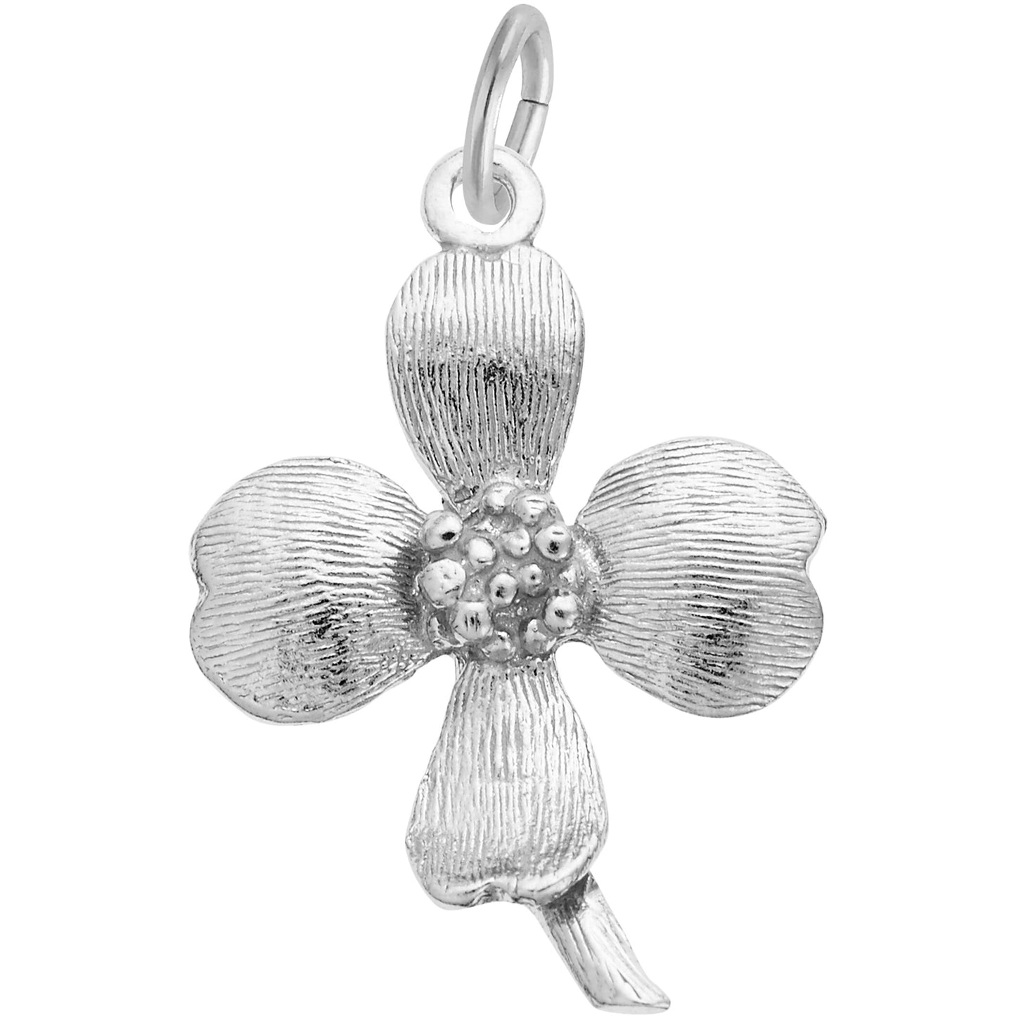 Dogwood Flower Blossom Charm - Metal - Sterling Silver