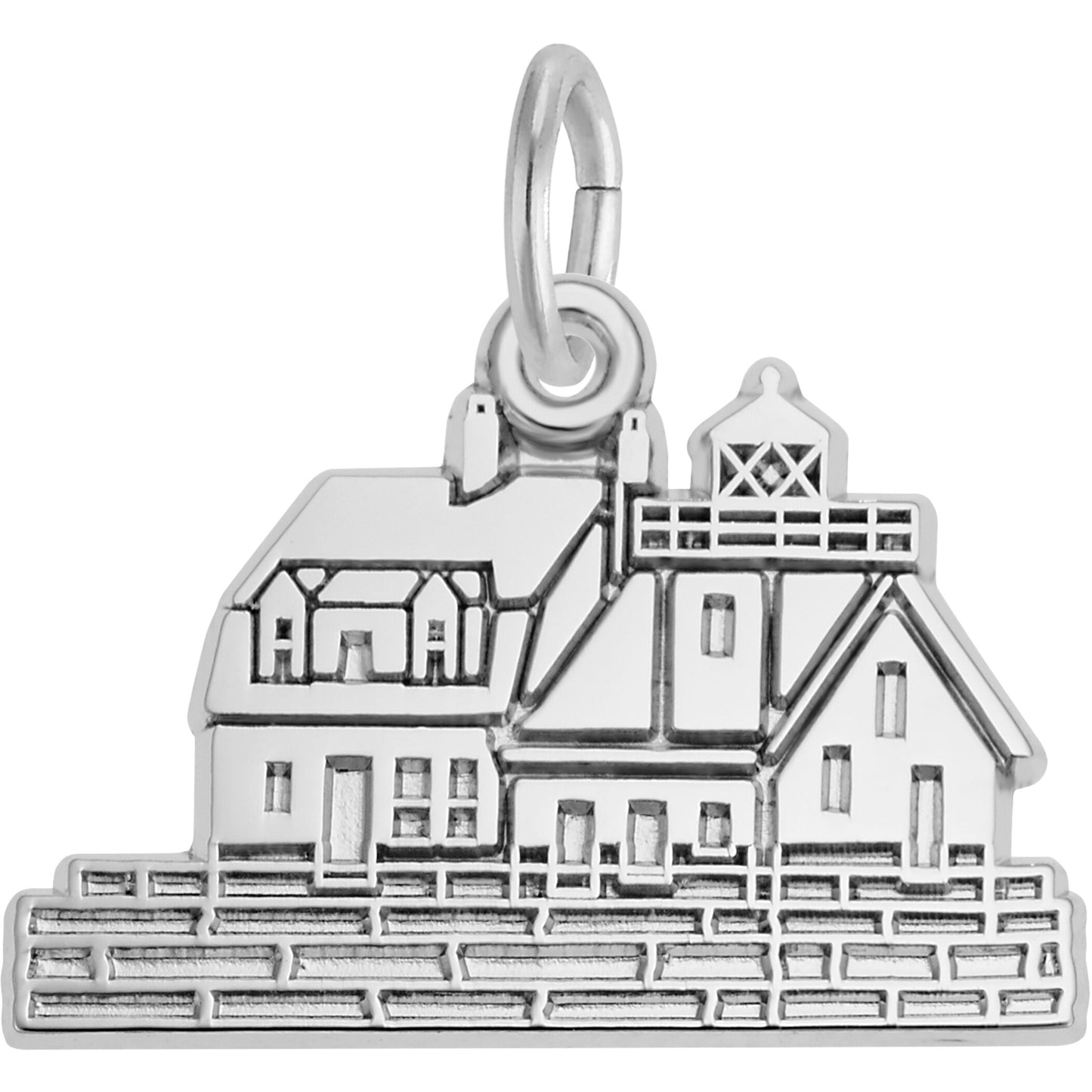 Rockland, ME Lighthouse Charm - Metal - Sterling Silver