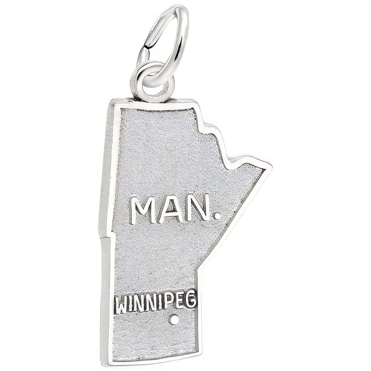 Manitoba Map Charm - Metal - Sterling Silver