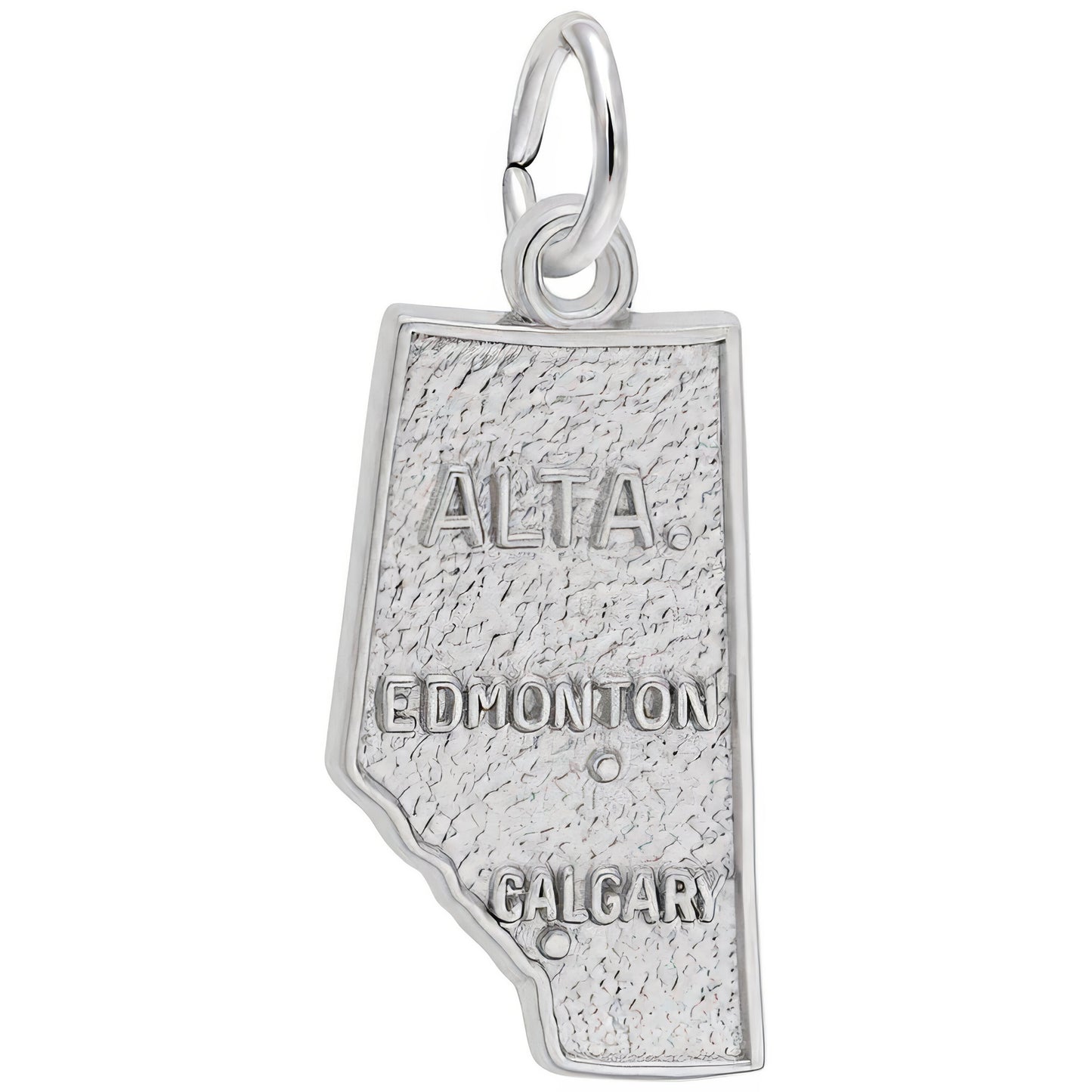 Alberta Map Charm - Metal - Sterling Silver