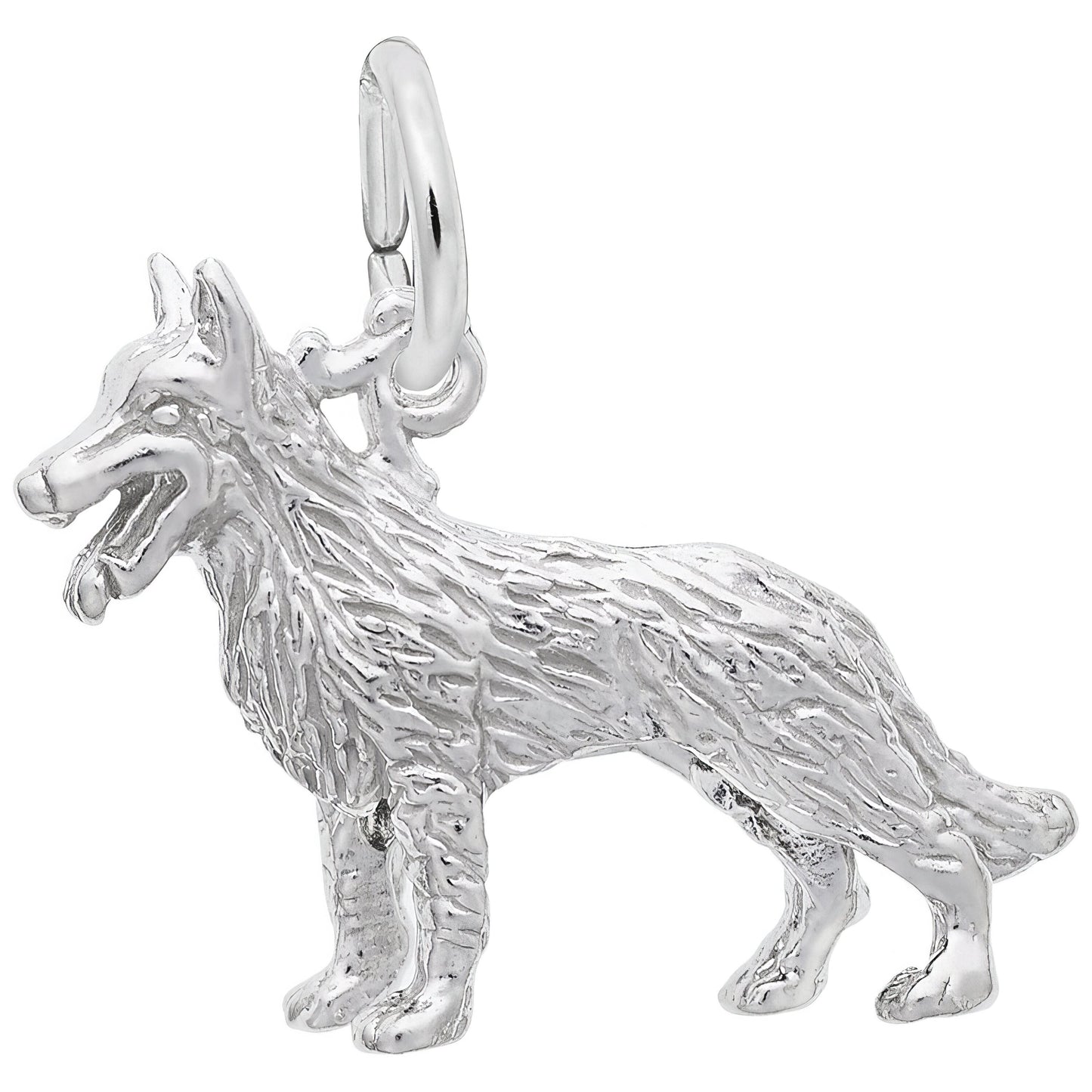 Sterling Silver German Shepherd Charm - 16mm x 21mm