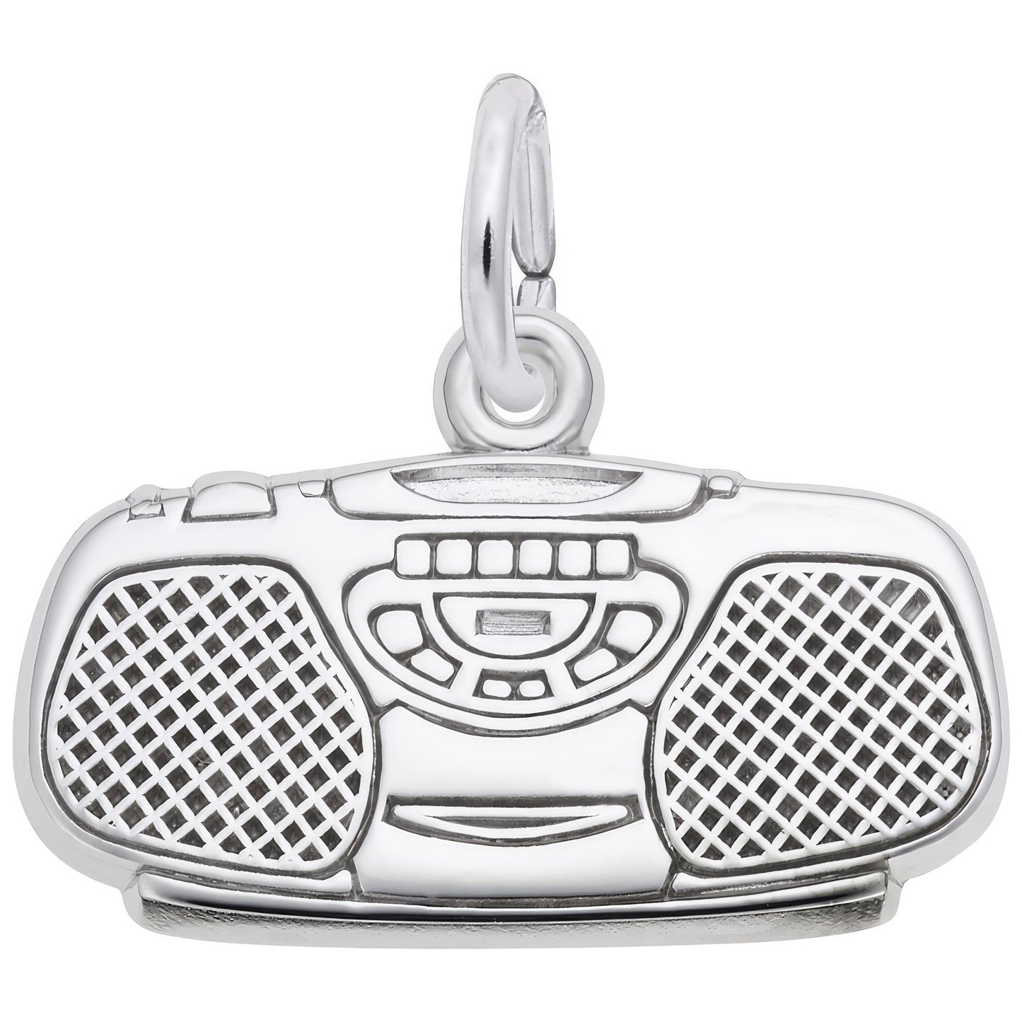 Boom Box Charm - Metal - Sterling Silver