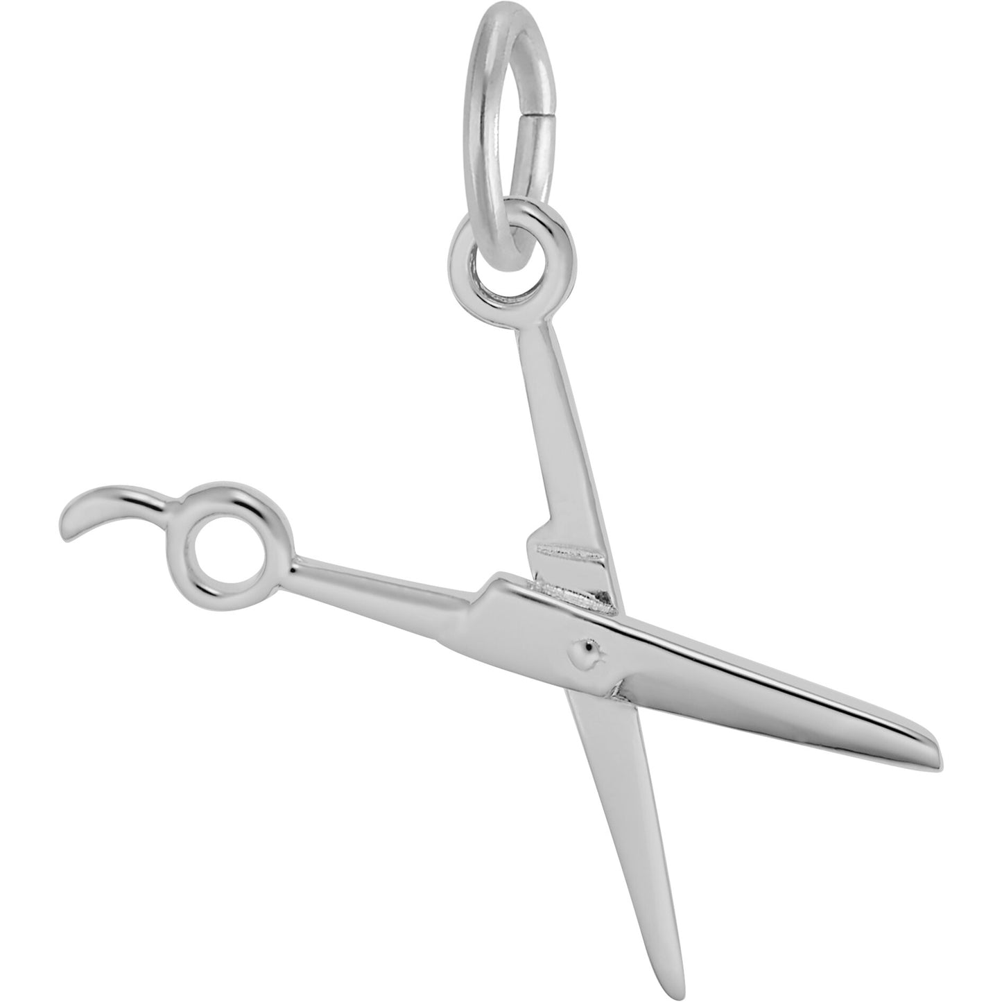 Hair Cutting Scissors Charm - Metal - Sterling Silver