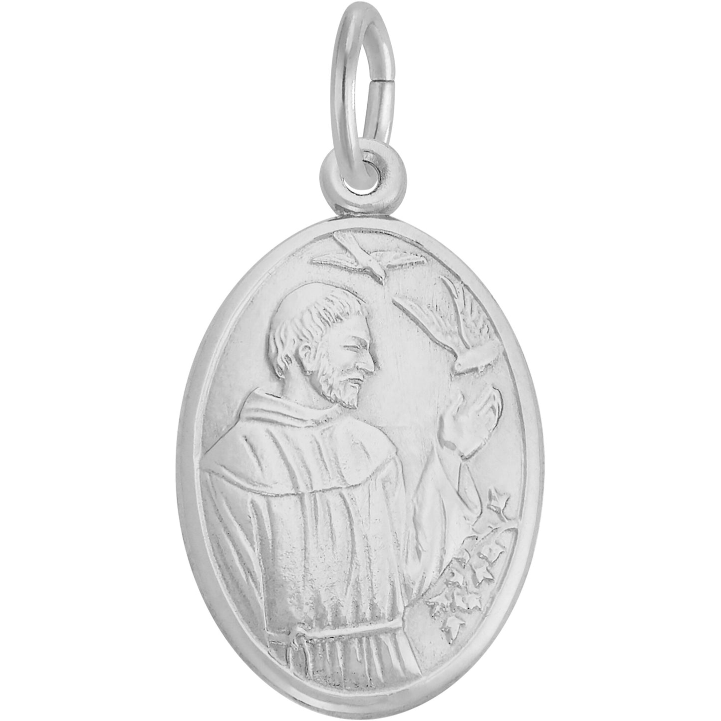 St. Francis Oval Charm - Metal - Sterling Silver