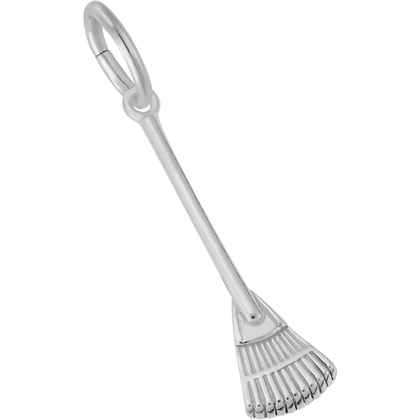 Fan Rake Charm - Metal - Sterling Silver
