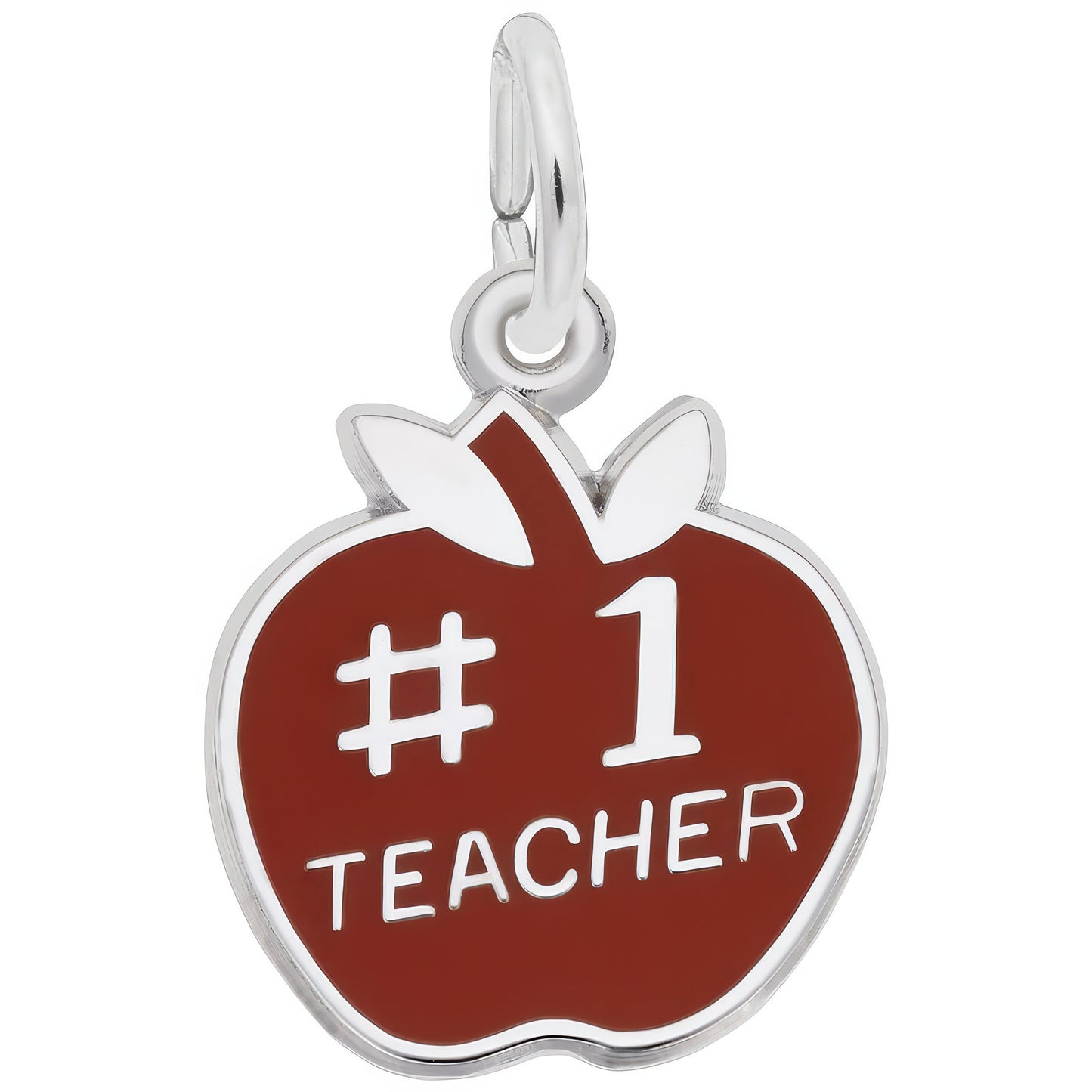 Sterling Silver Teacher Charm - 15mm x 15mm