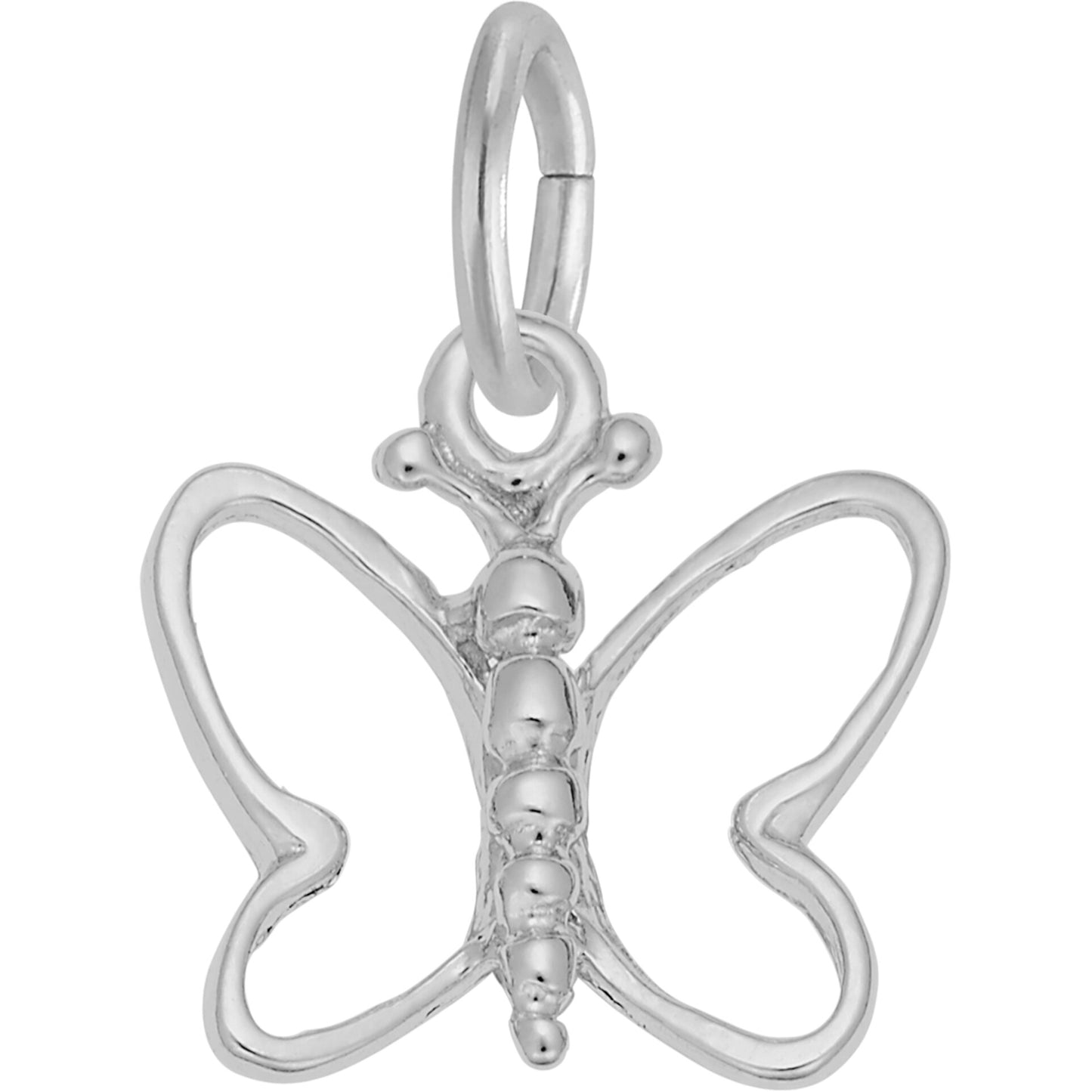 Small Open Wings Butterfly Charm - Metal - Sterling Silver