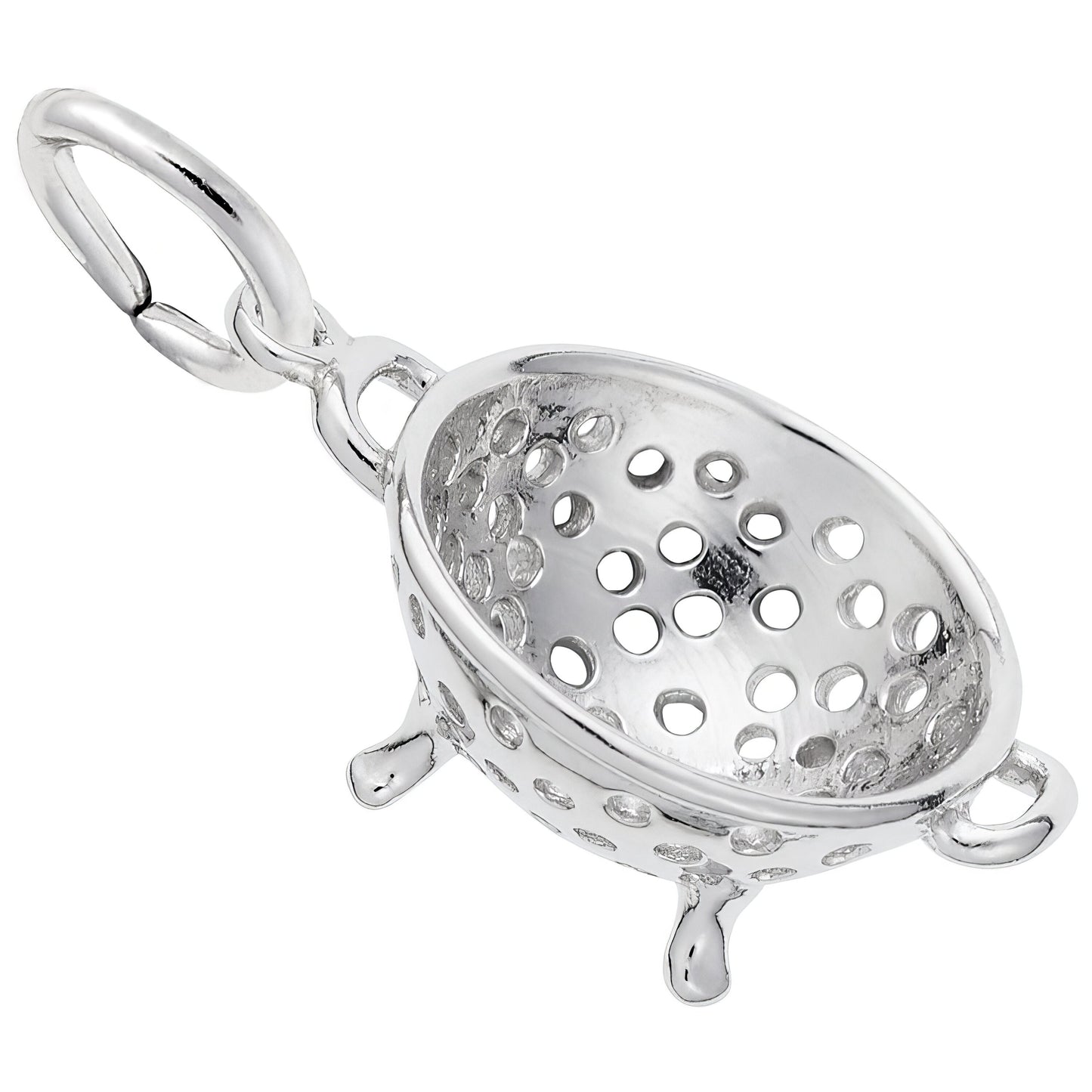 Detailed Colander Charm - Metal - Sterling Silver