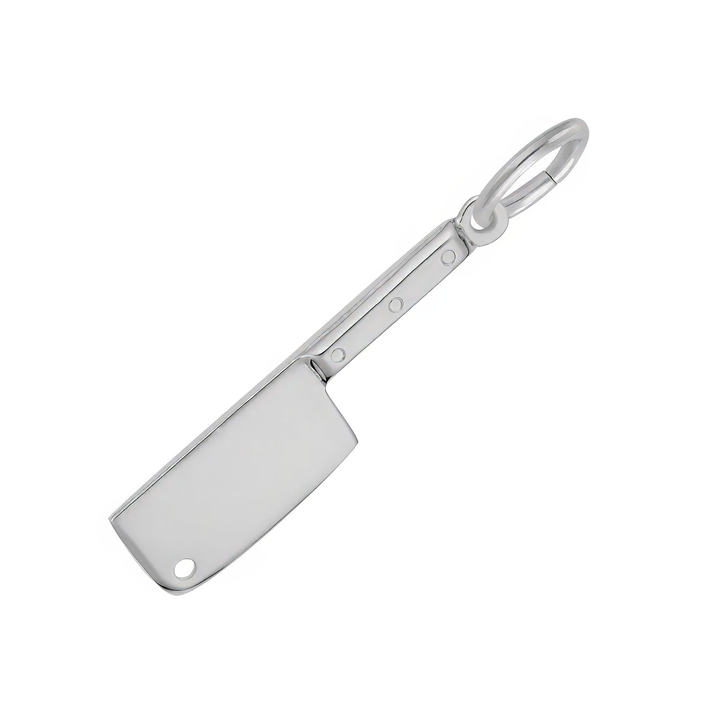 Meat Cleaver Charm - Metal - Sterling Silver