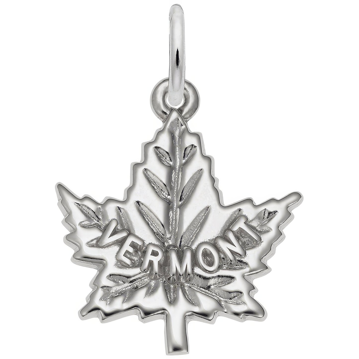 Vermont Maple Leaf Charm - Metal - Sterling Silver