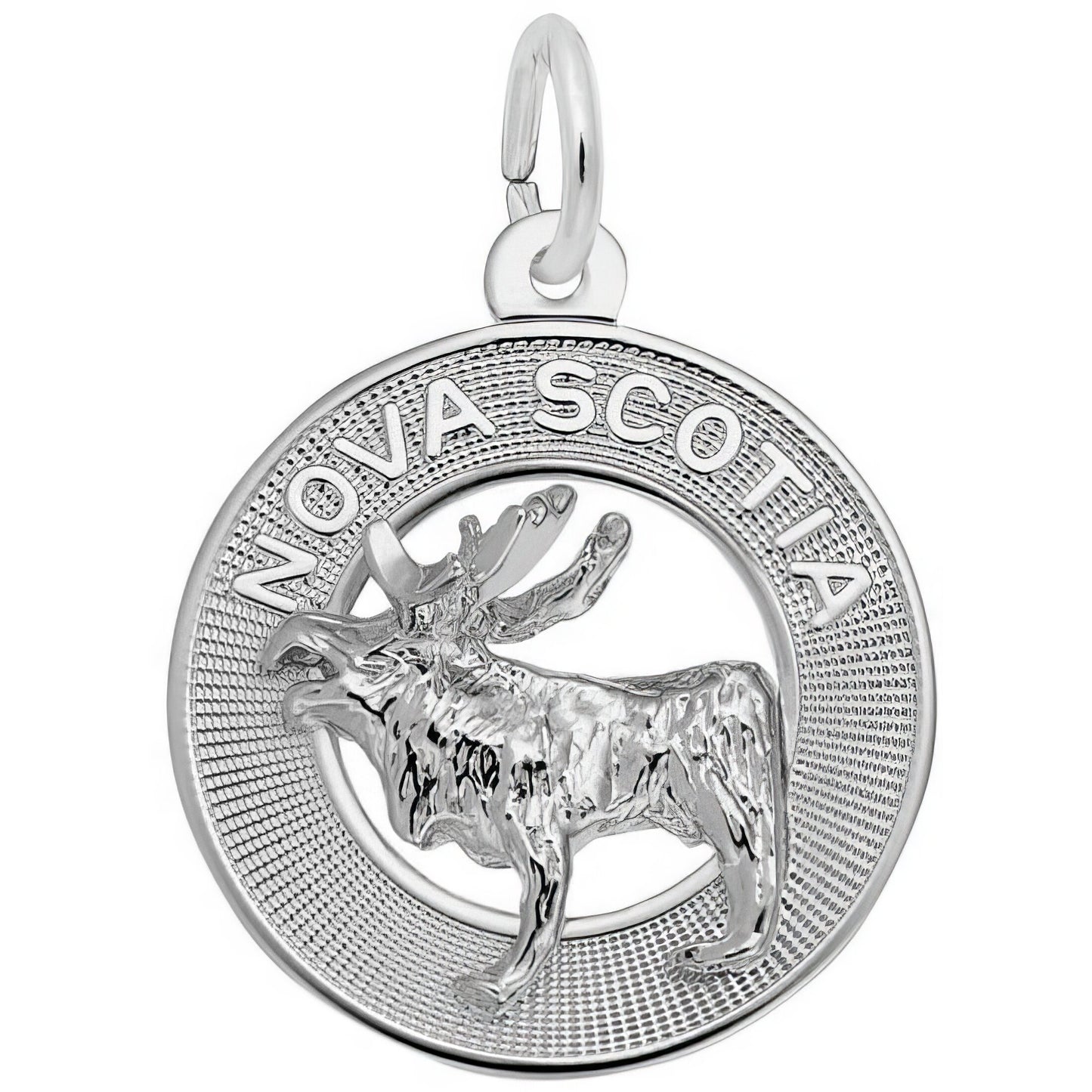 Nova Scotia Moose Ring Charm - Metal - Sterling Silver