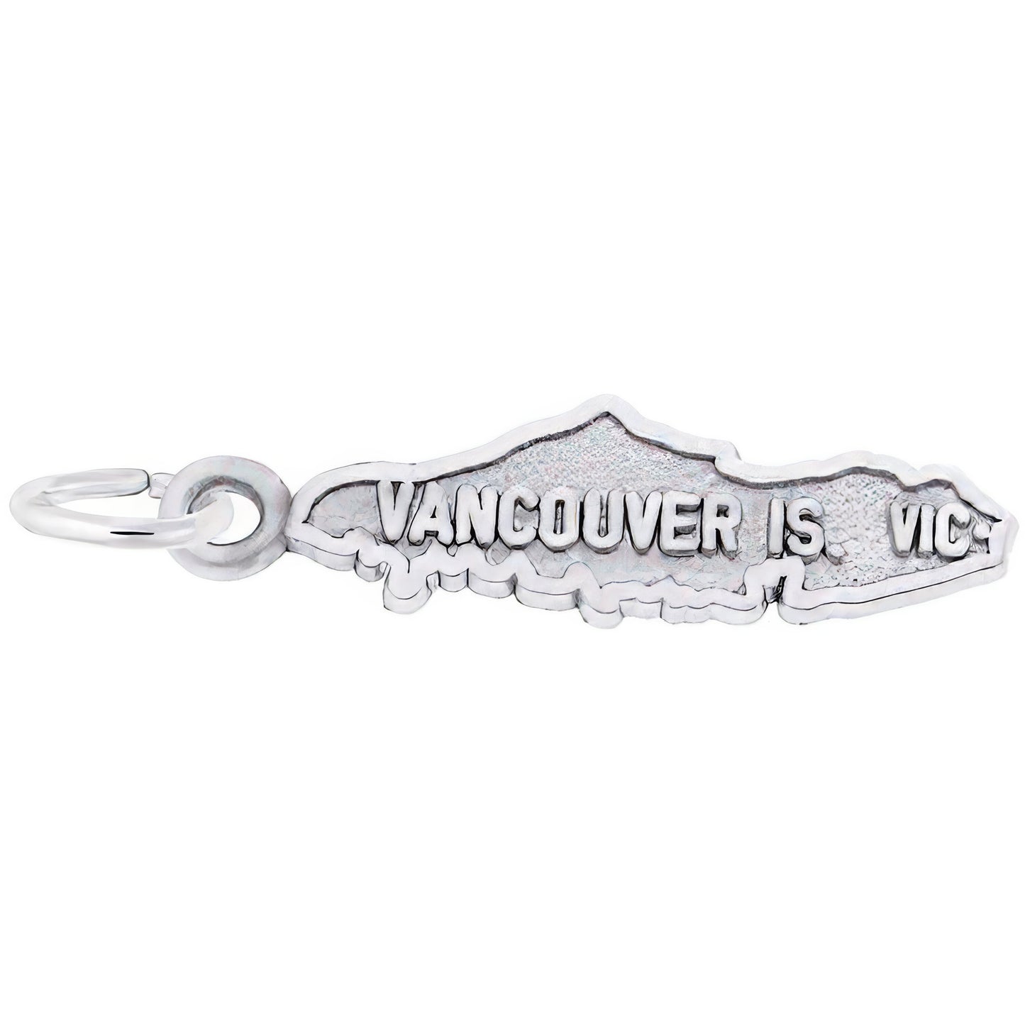 Vancouver Island Map Charm, Sterling Silver