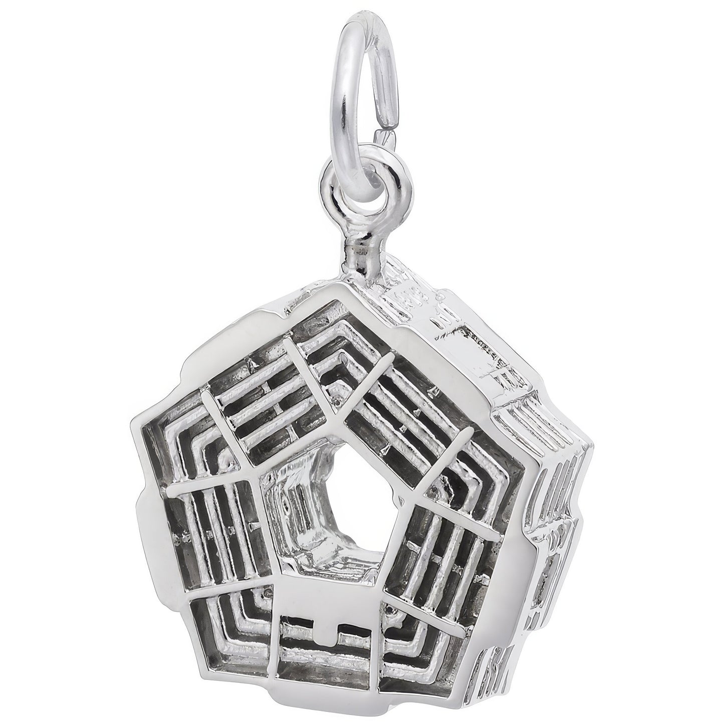 Pentagon Charm - Metal - Sterling Silver