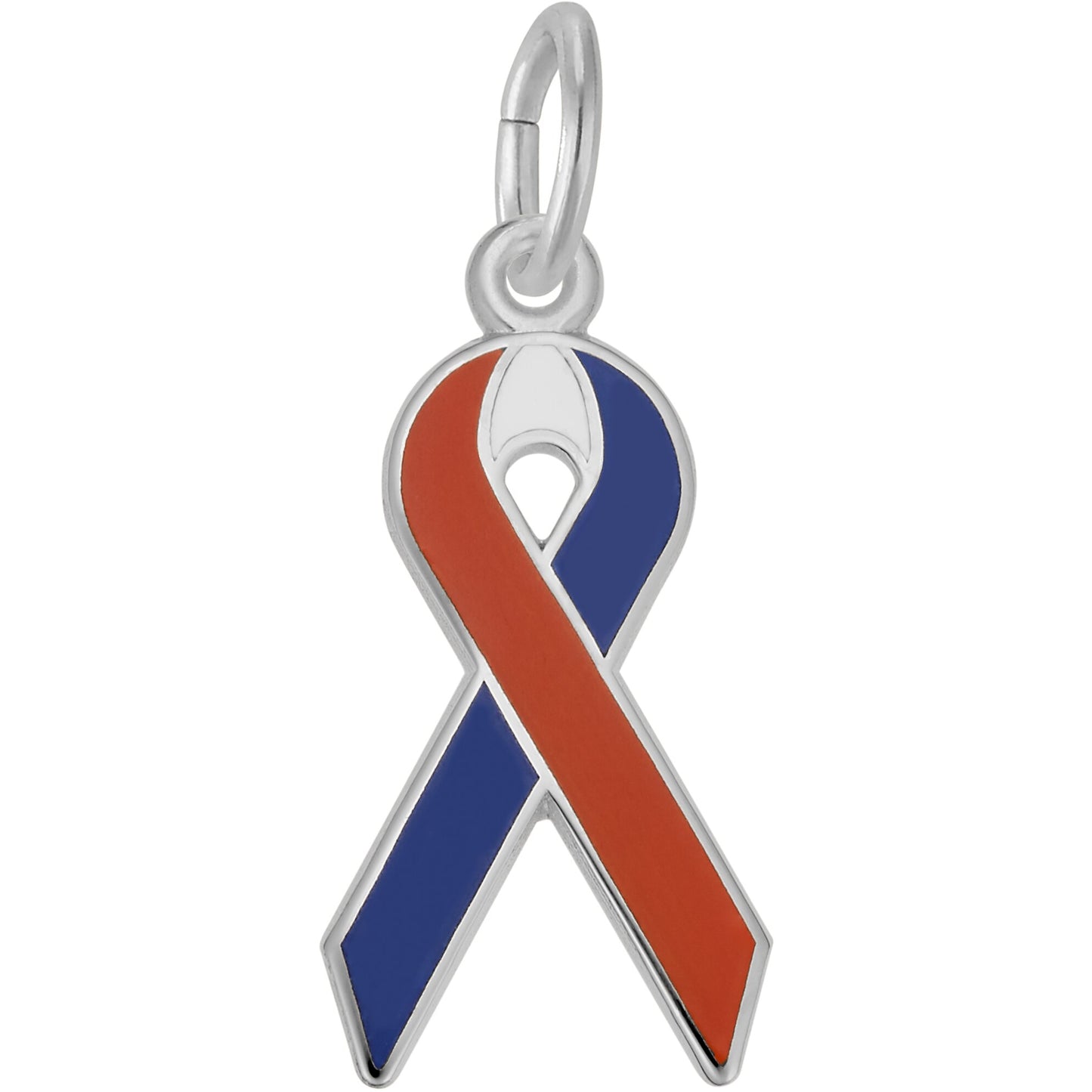USA Ribbon Charm w/Red, White & Blue Enamel - Metal - 14K Yellow Gold