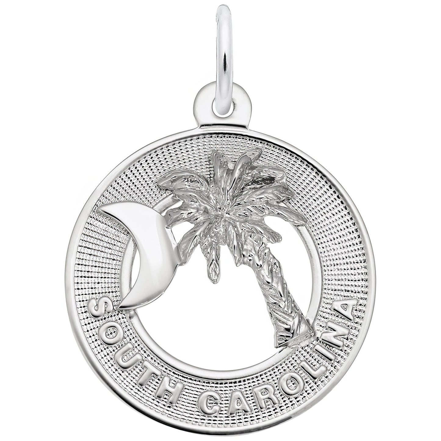 South Carolina Palmetto Ring Charm - Metal - Sterling Silver