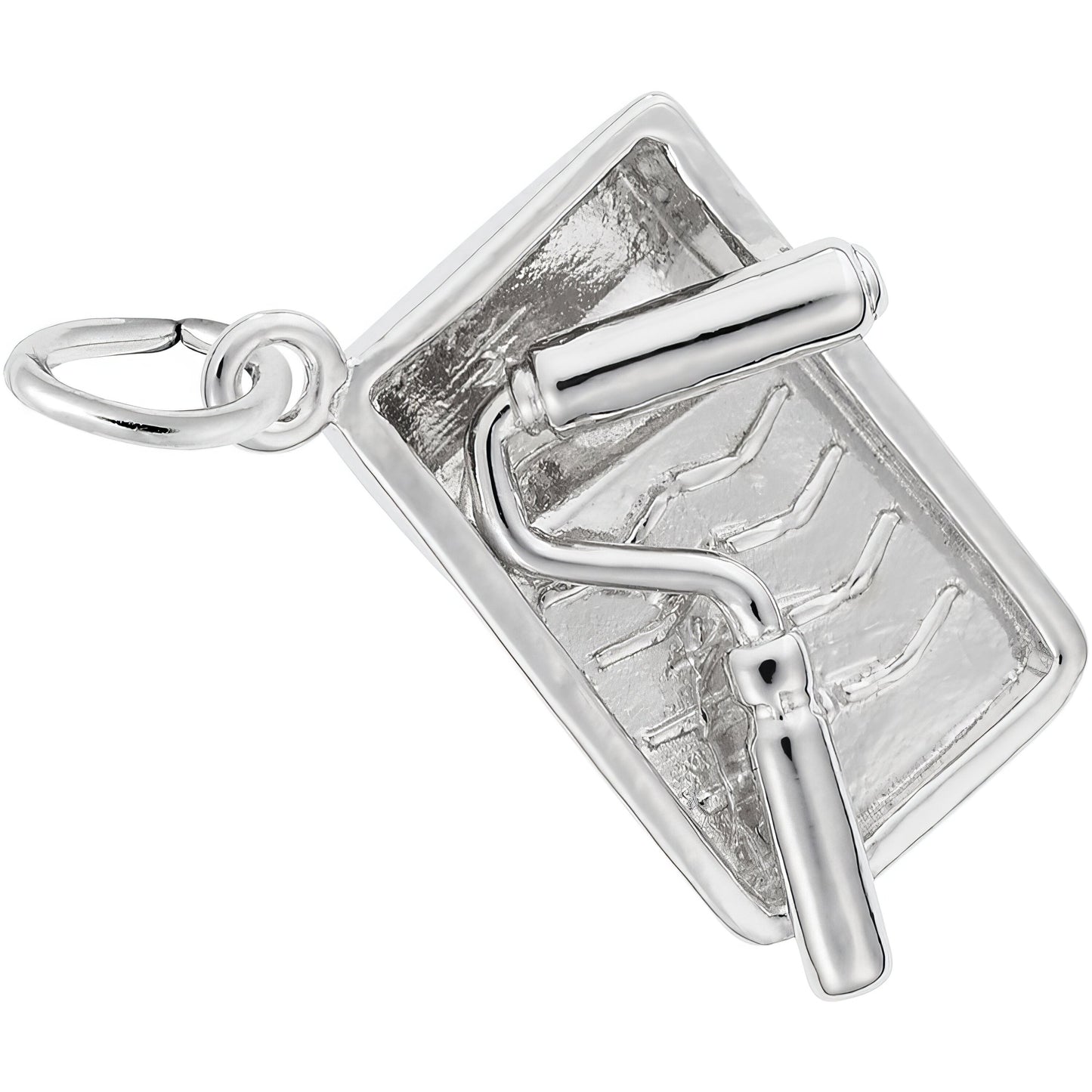 Paint Tray & Roller Charm - Metal - Sterling Silver