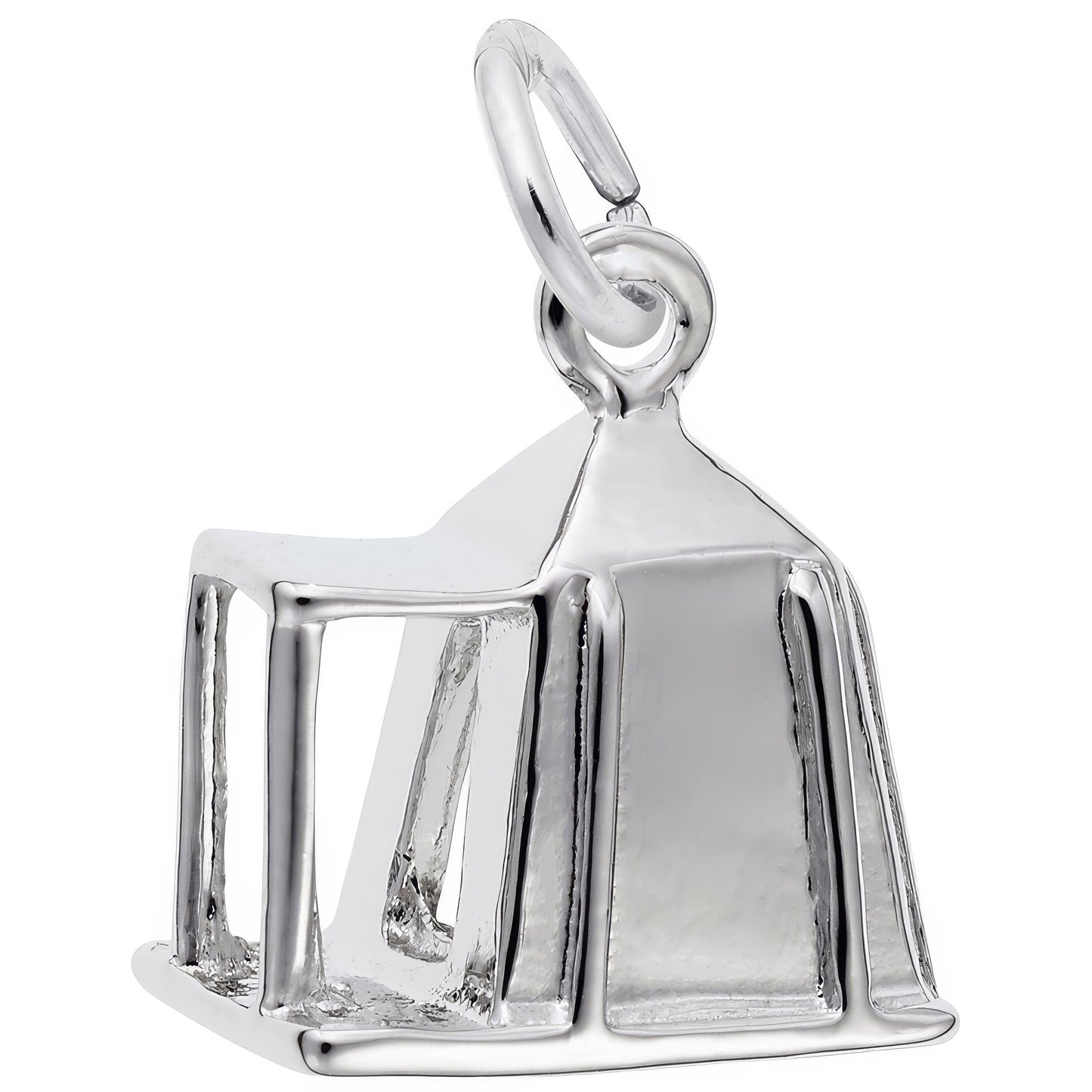 Camping Tent Charm - Metal - Sterling Silver