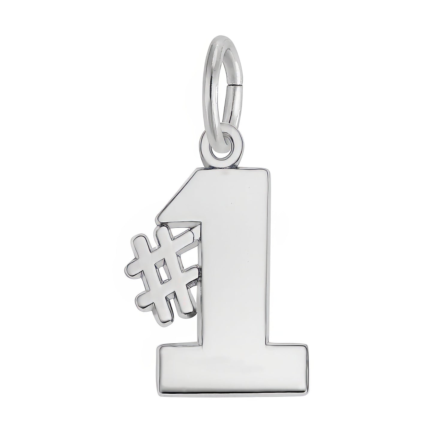 Number One Charm - Metal - Sterling Silver