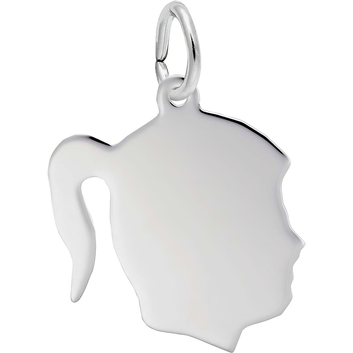 Sterling Silver Girls Head Charm