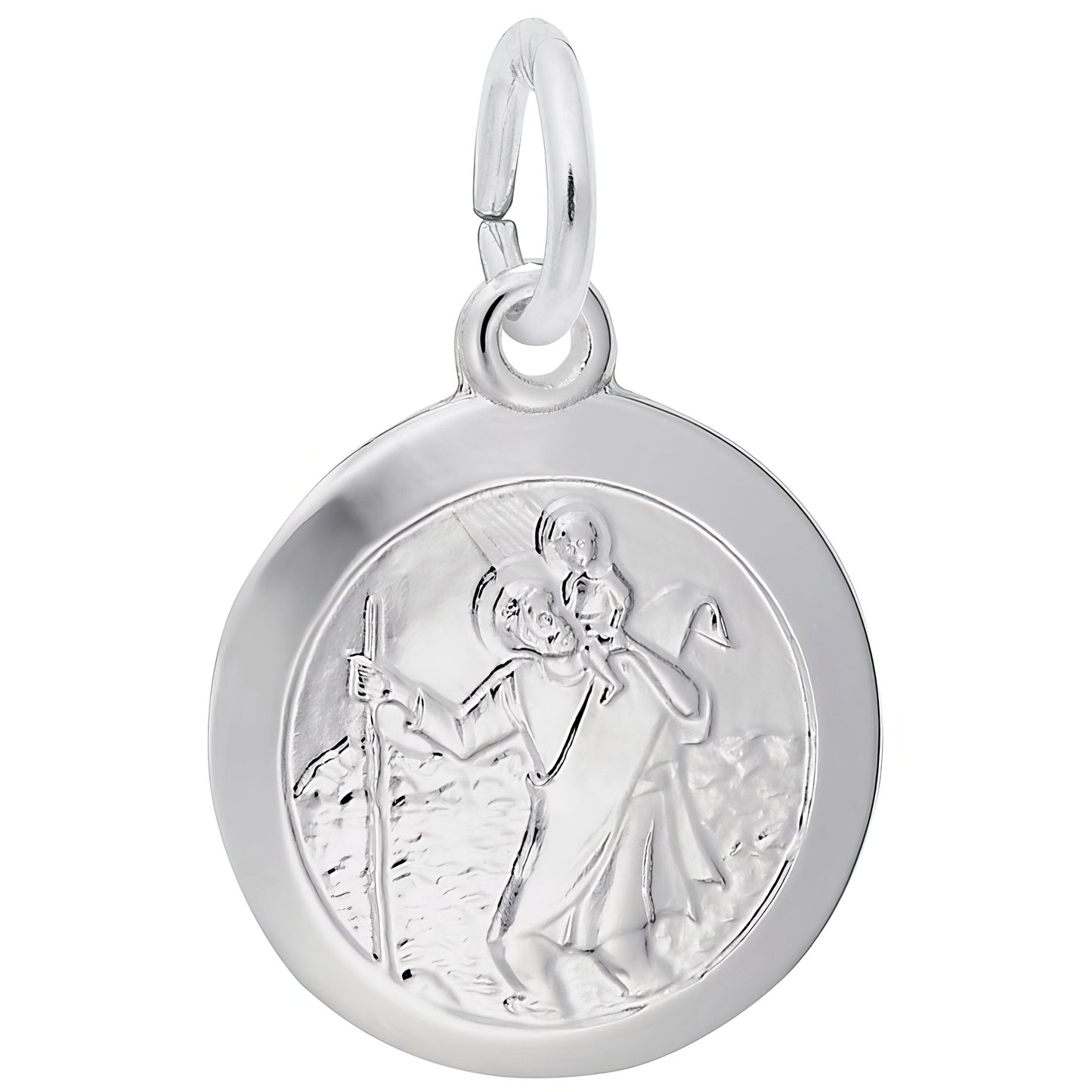 Small St. Christopher Charm - Metal - Sterling Silver